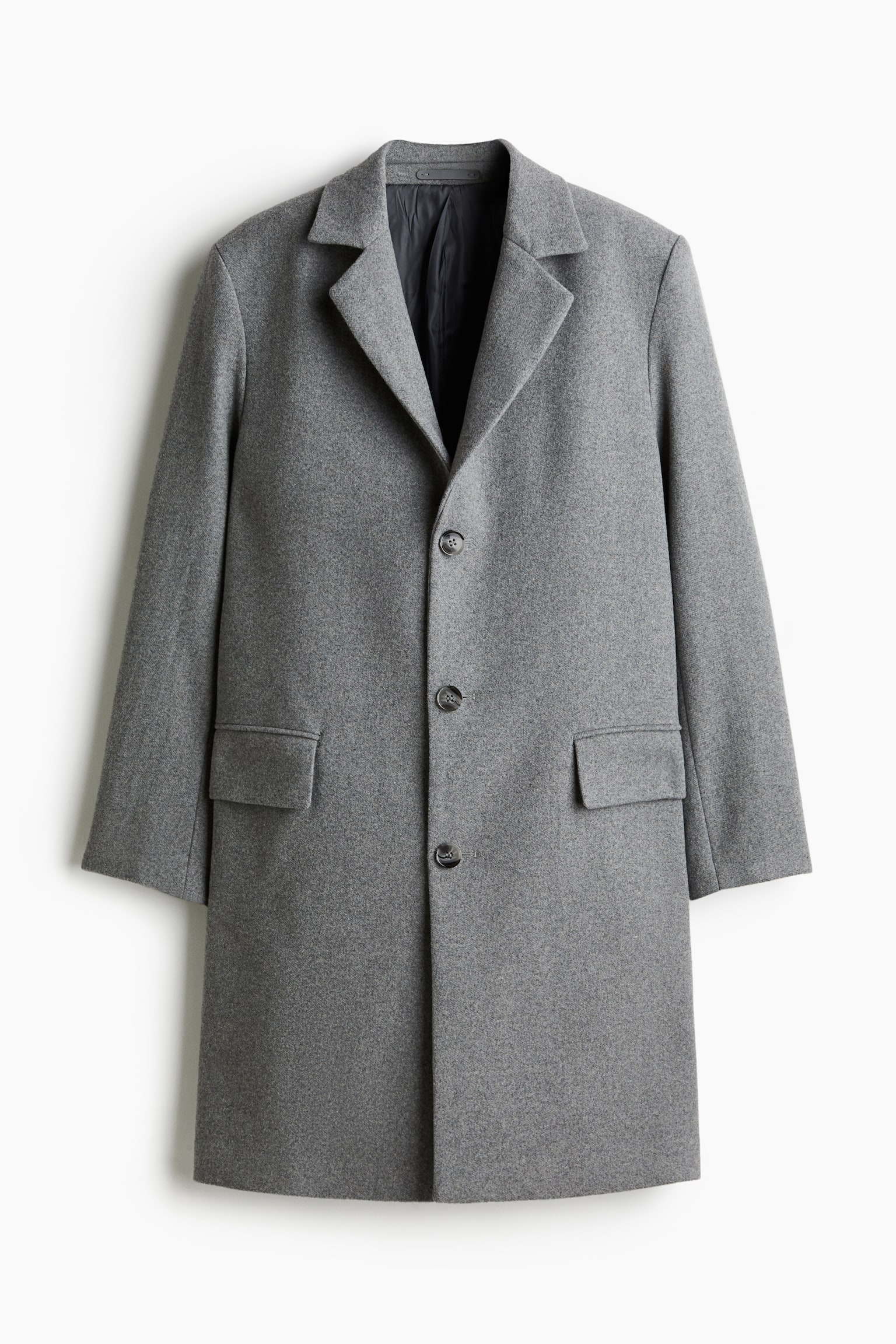 Wool-blend coat - Grey marl/Black/Navy blue - 2