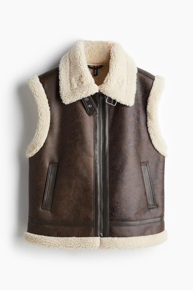 Double-faced gilet - Dark brown/Light beige - 1