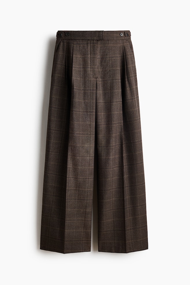 Elegante Hose - Dunkelbraun/Kariert/Braun - 1