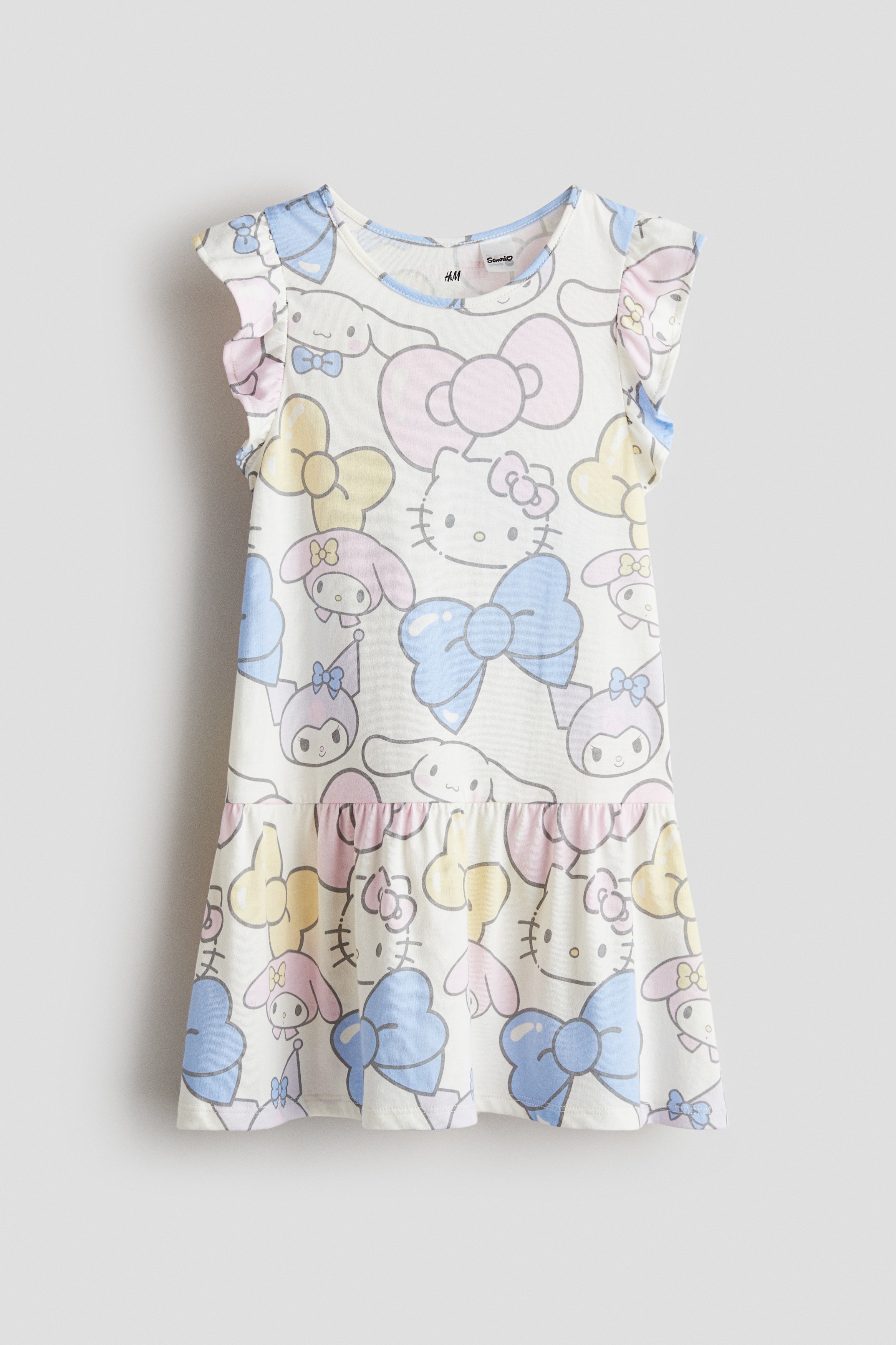 Printed cotton jersey dress - White/Hello Kitty/Light purple/Kuromi/Light pink/My Melody