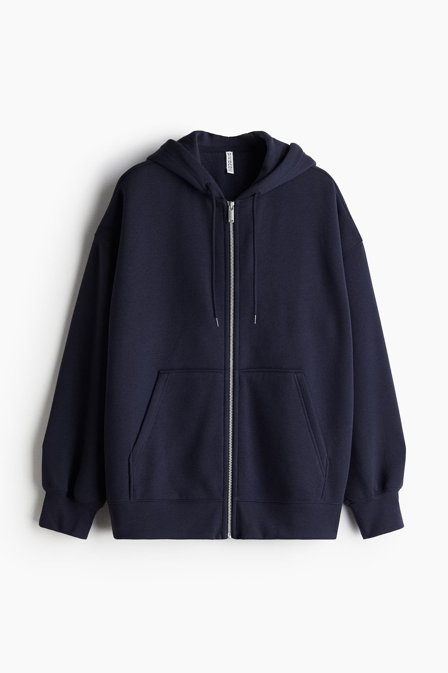 Oversized zip-through hoodie - Navy blue/Black/Dark brown/Light grey marl/Light greige/Light grey marl/Red - 2