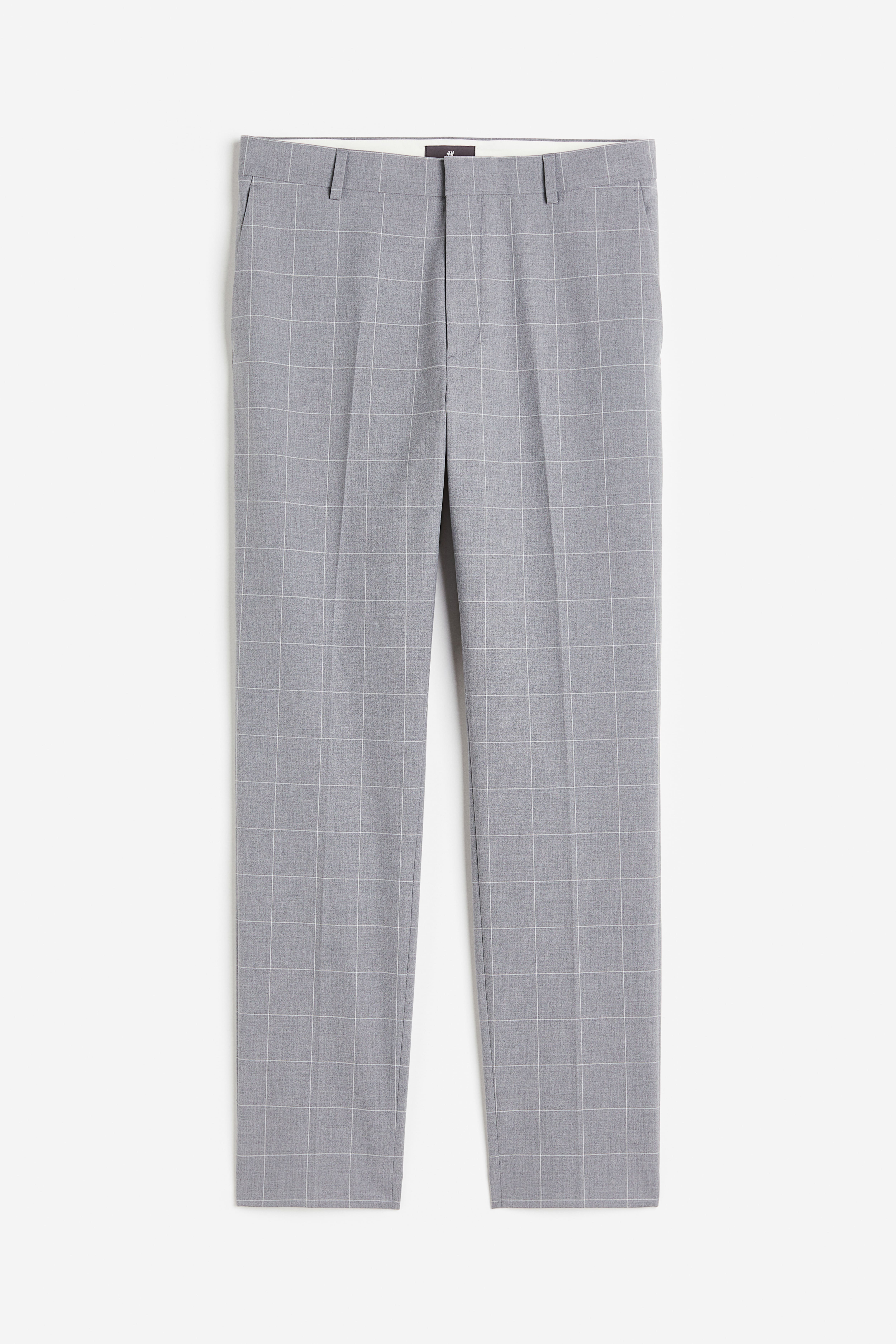 Slim Fit Pants - Light gray/checked - Men | H&M US