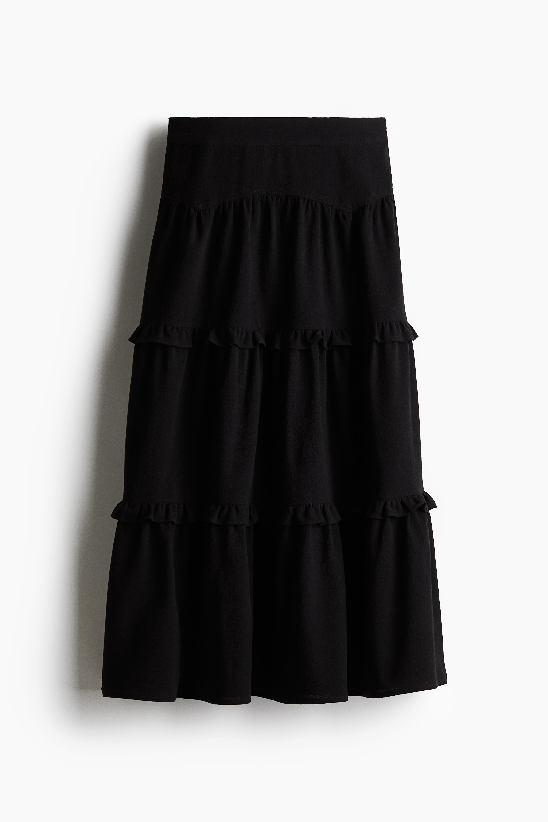 hmティアードスカート フリルトリム ティアードスカート - ブラック - レディース | H&M JP