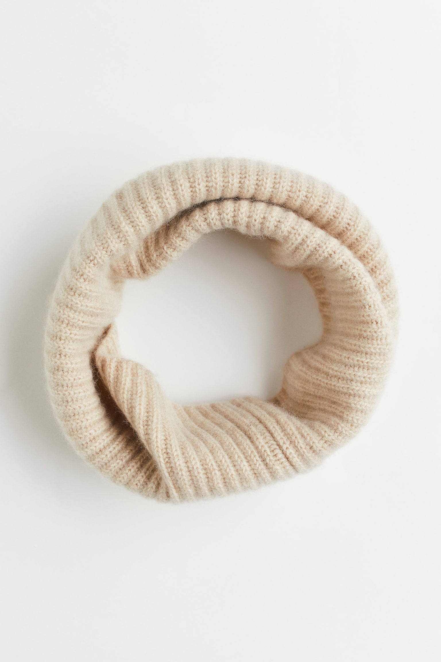 Cashmere tube scarf - Beige/Black - 1