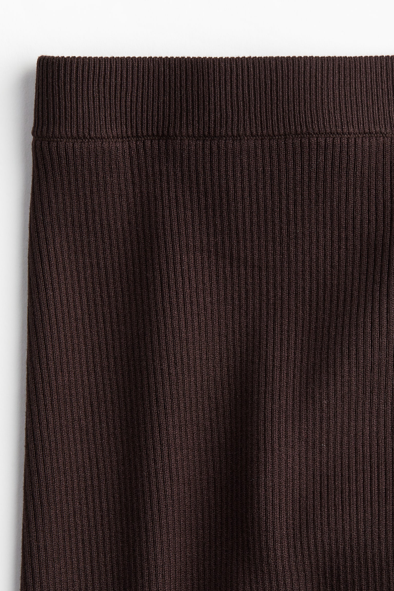 Rib-knit pencil skirt - Dark brown/Red - 3