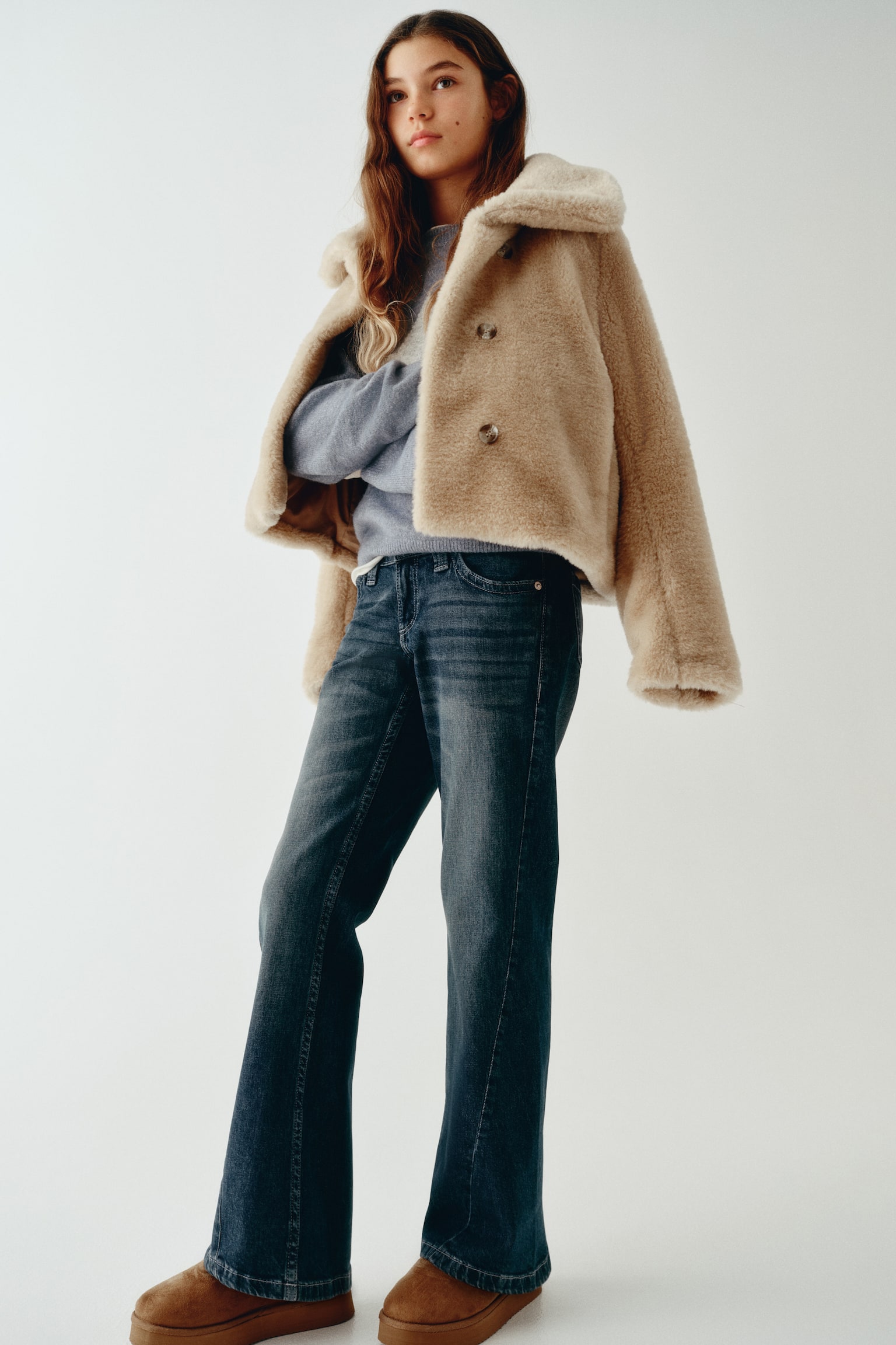 Детские джинсы H&M Relaxed-Fit Flared, цвет: Джинсовый синий — фото 2