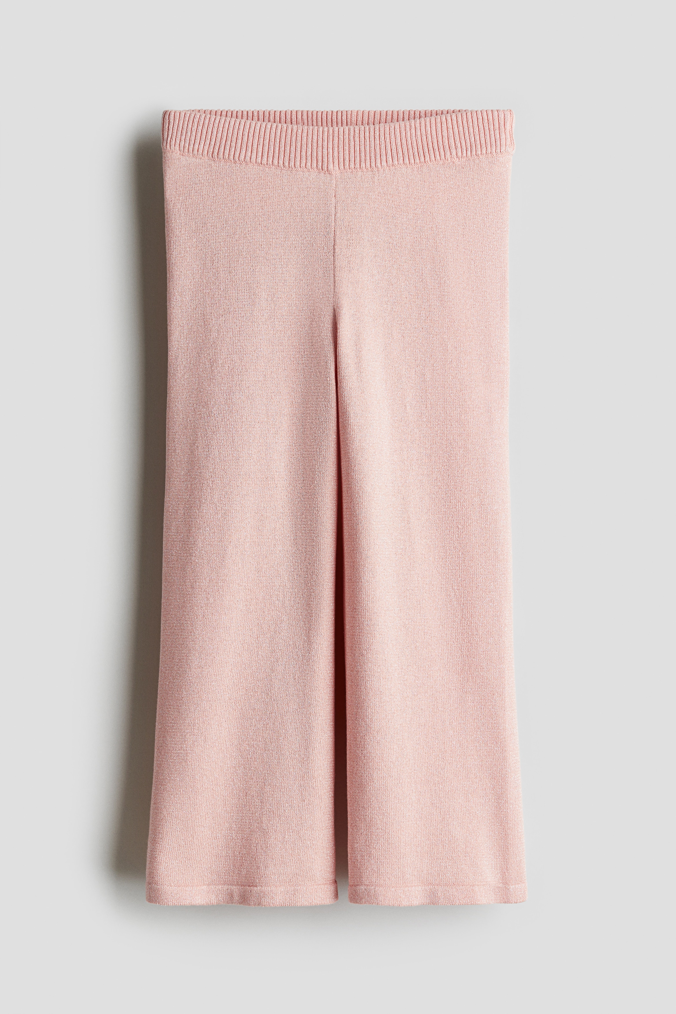 Leggings em malha fina brilhante - Rosa claro