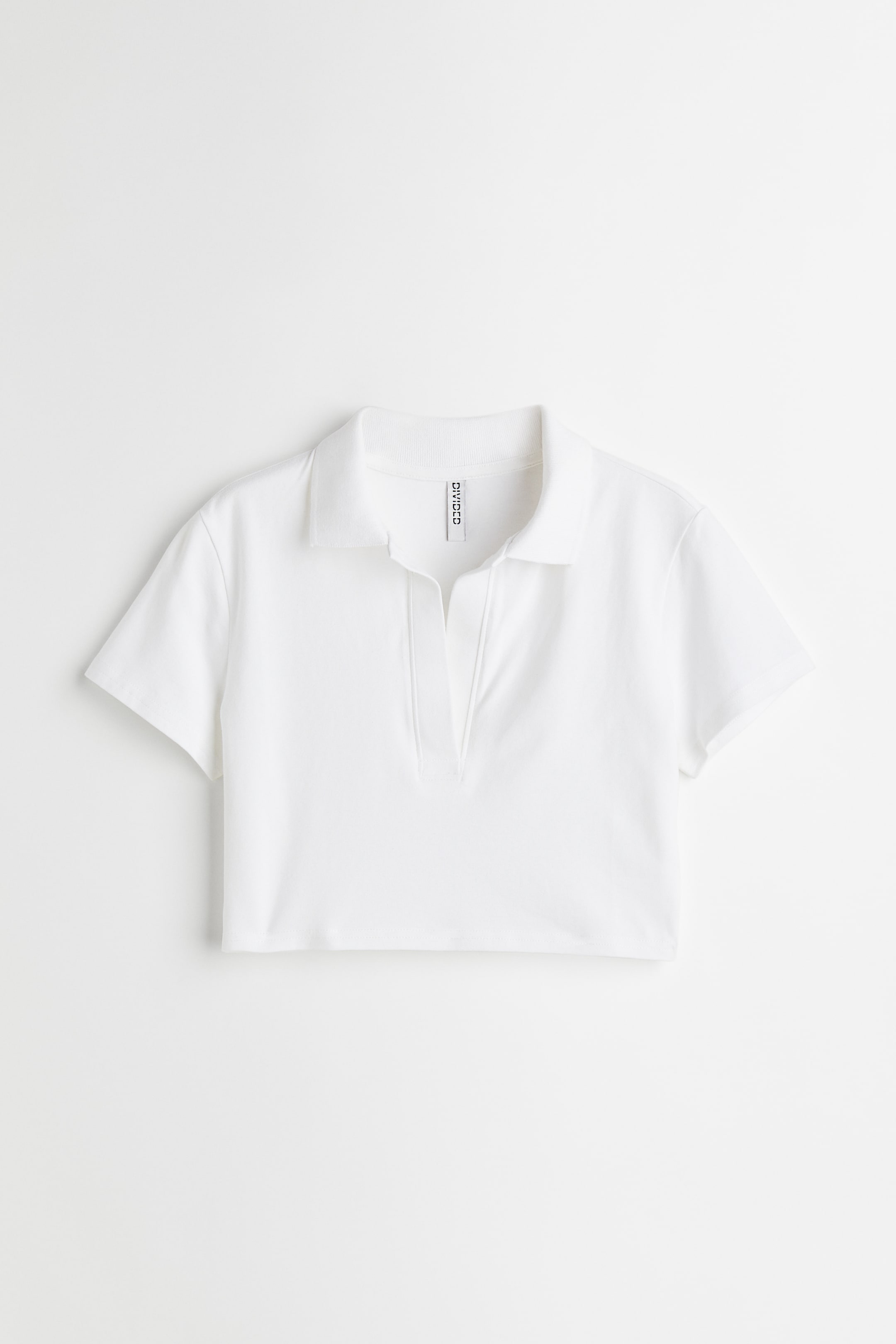 View larger image: Collared cropped top - White - Ladies | H&M PH 1