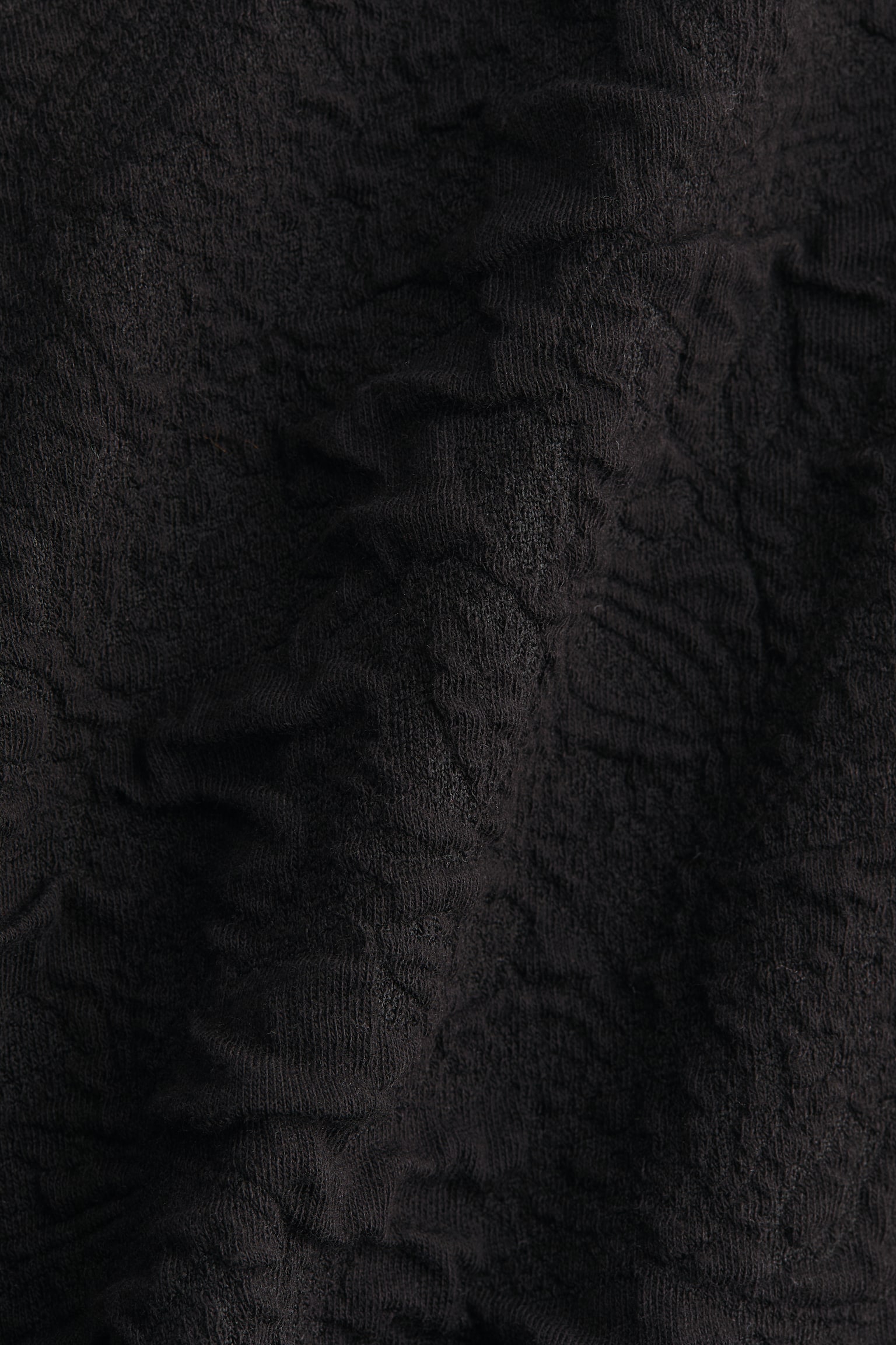 Ζέρσεϊ μπλούζα με άνοιγμα και ύφανση ζακάρ - Μαύρο/Λευκό - 3