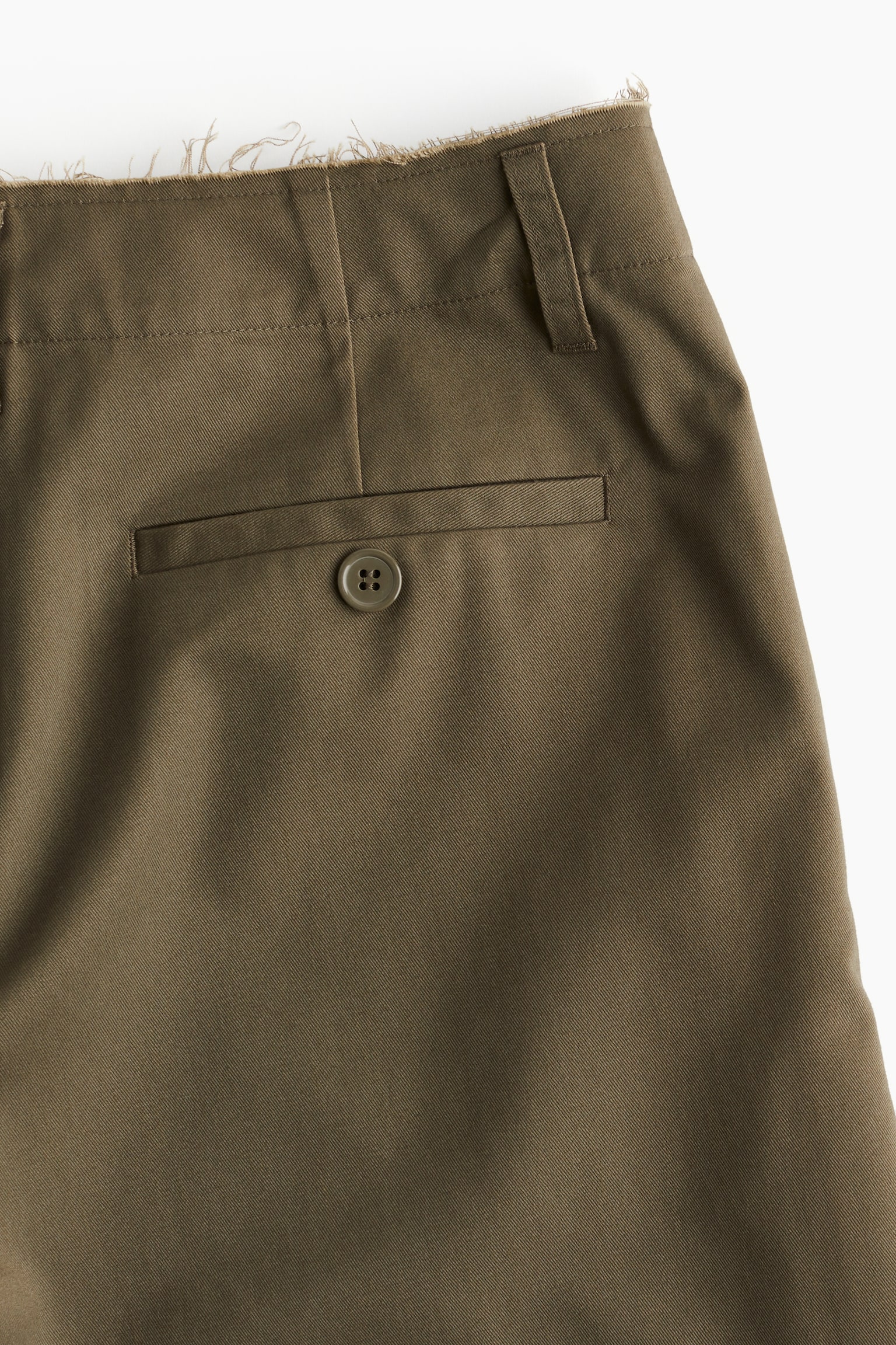 Raw-edge twill chinos - Dark khaki green/Black/Beige - 3