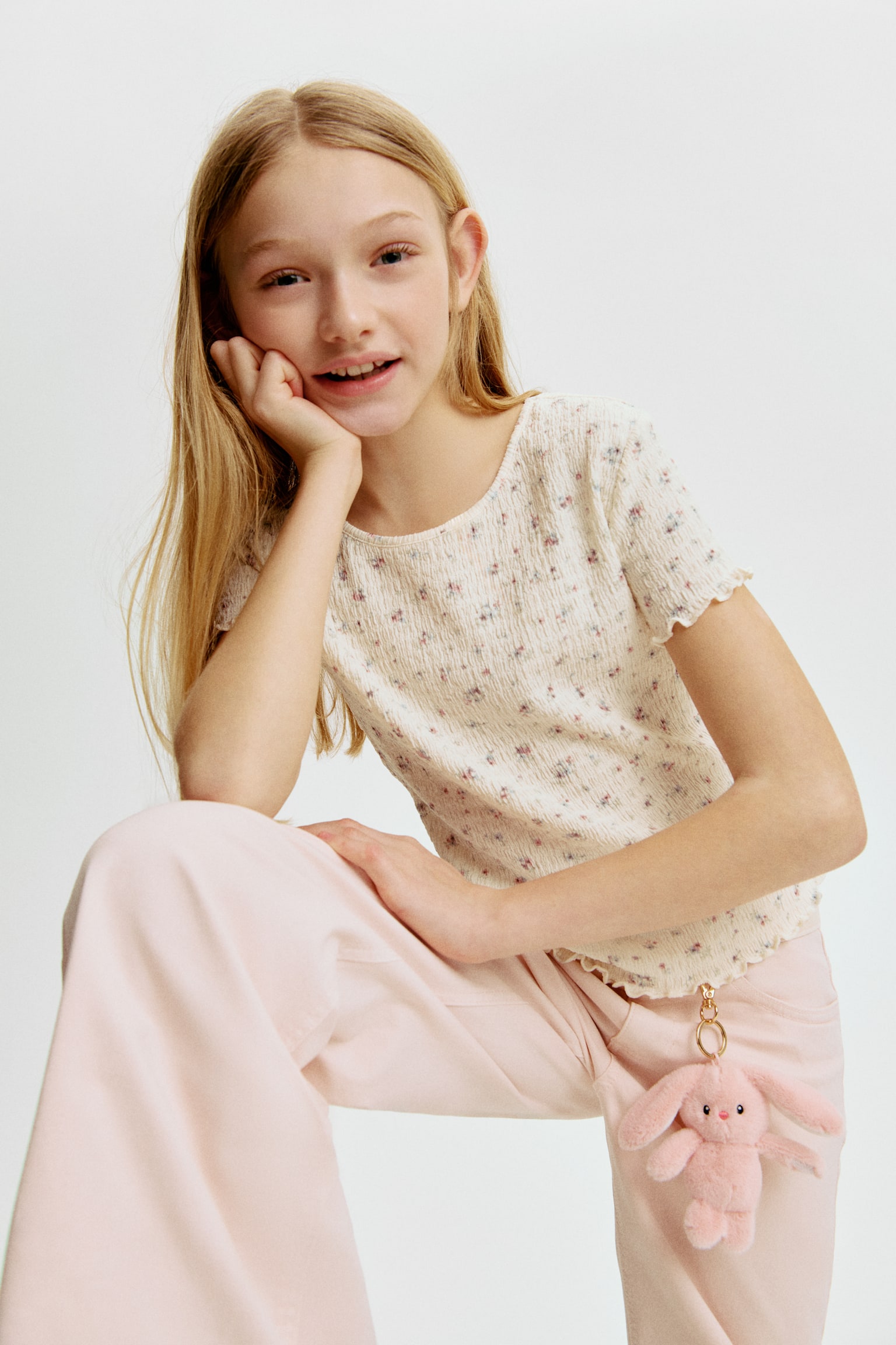 Smocked top-Cream/Floral - 4