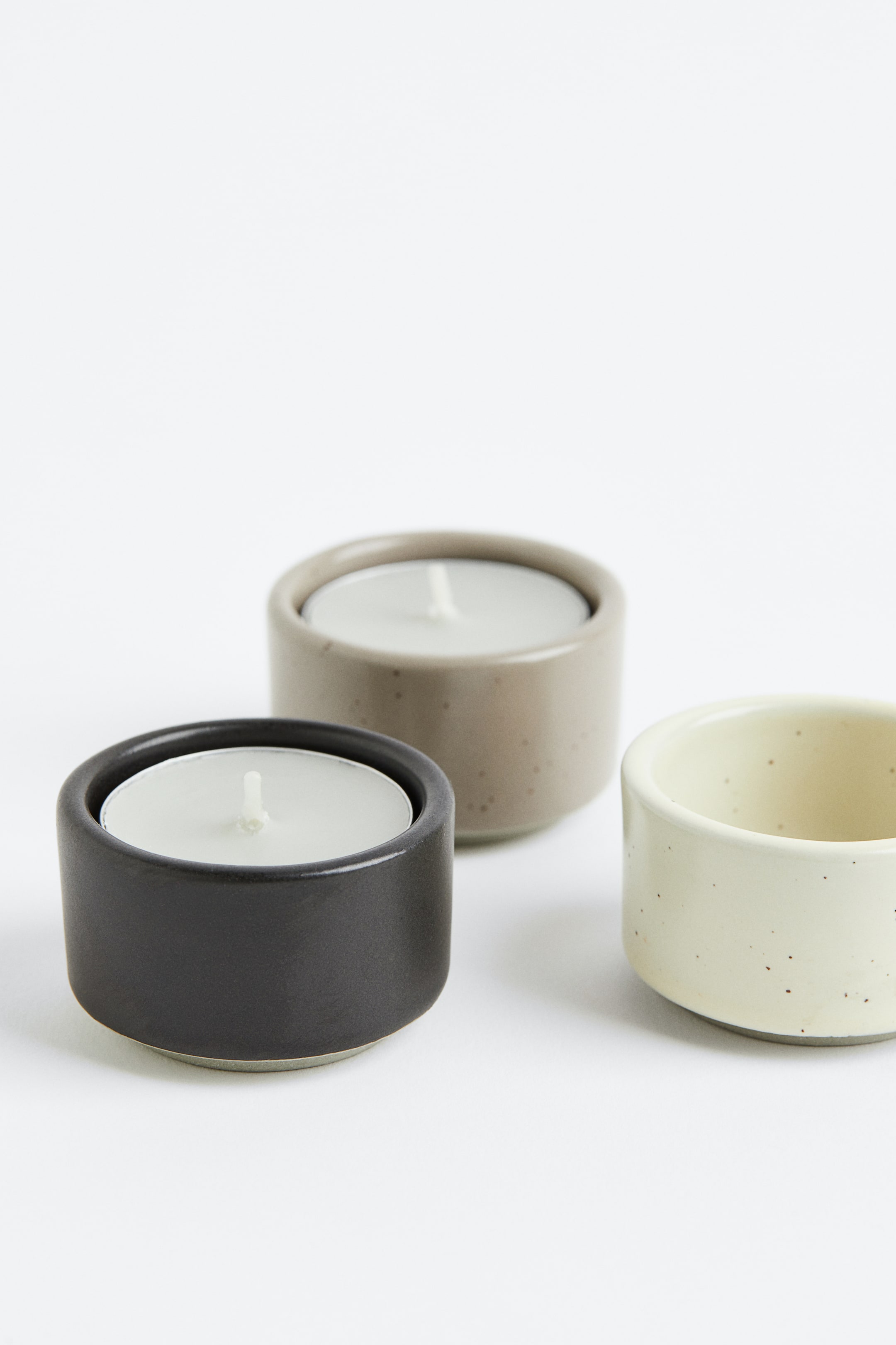 Stoneware Tea Light Holder Black Home All H&M US
