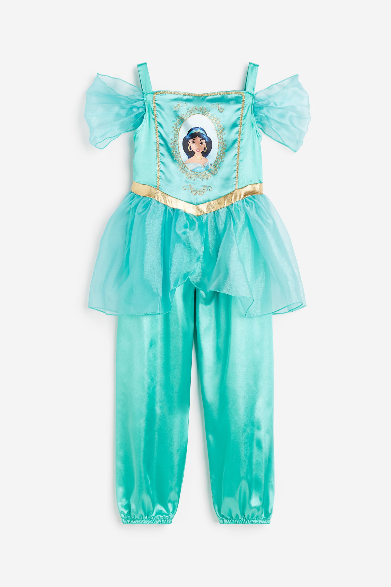 Print Fancy Dress Costume - Turquoise/Princess Jasmine - 1