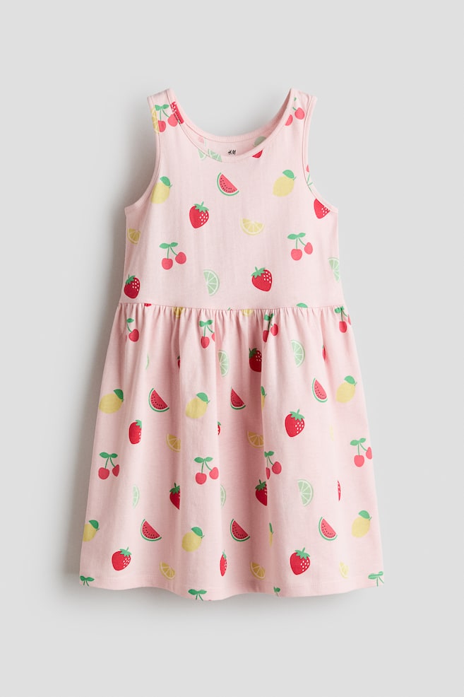 Printed cotton dress - Light pink/Fruits/Red/Floral - 1