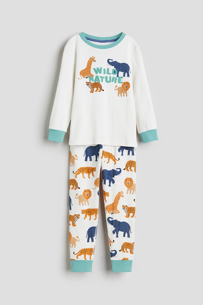 Jersey pyjamas - White/Animals/Light blue/Dinosaurs/White/Animals/Natural white/Dinosaurs/dc/dc/dc/dc/dc/dc - 1