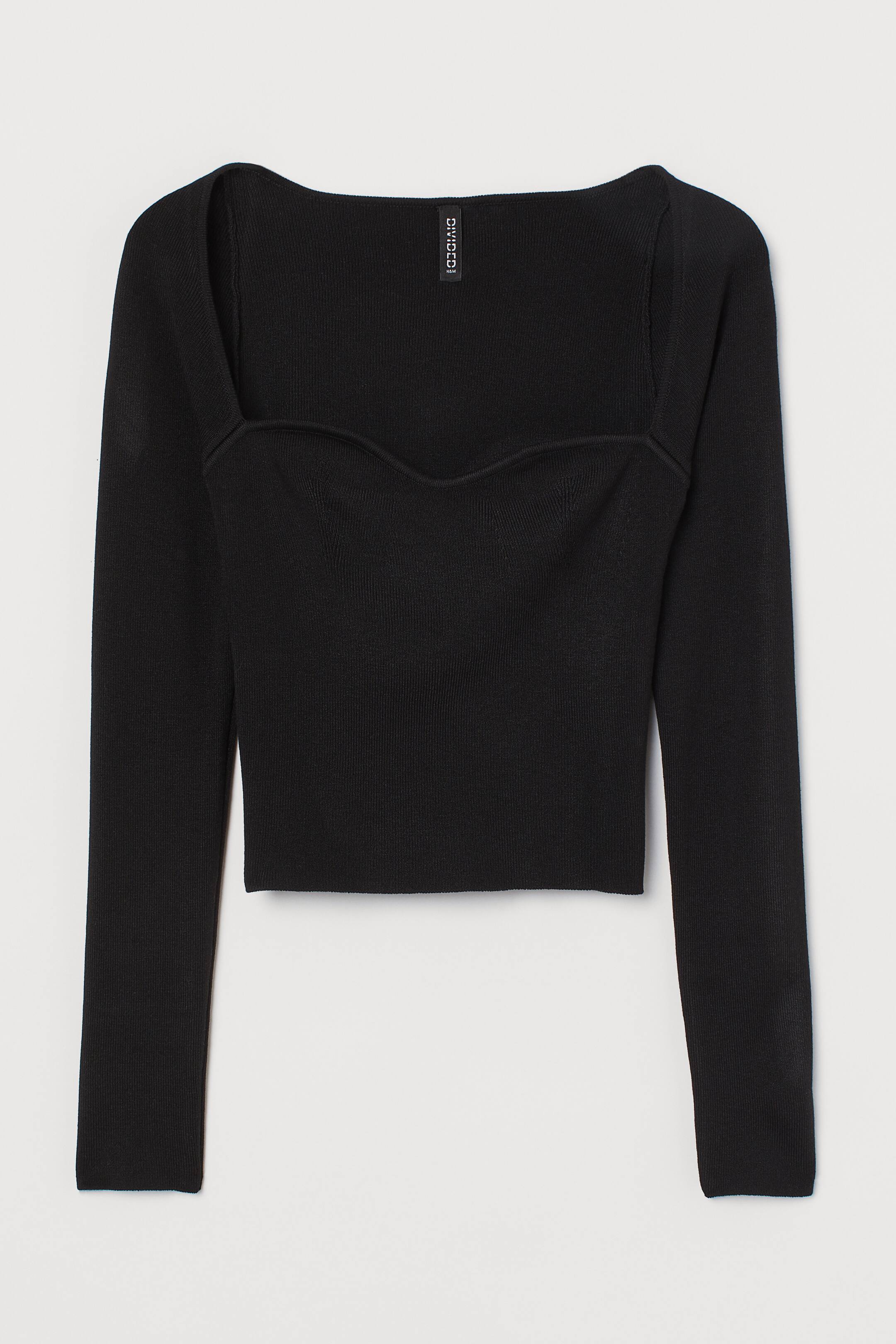 Agrandir l'image: Top côtelé - Noir - FEMME | H&M CH 1