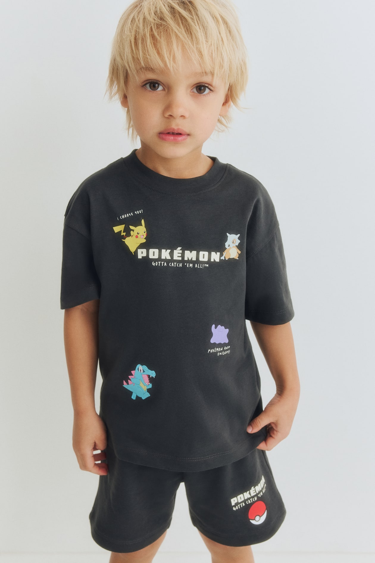 プリントデザイン2アイテムセット - ブラック／ポケモン - Kids | H&M JP