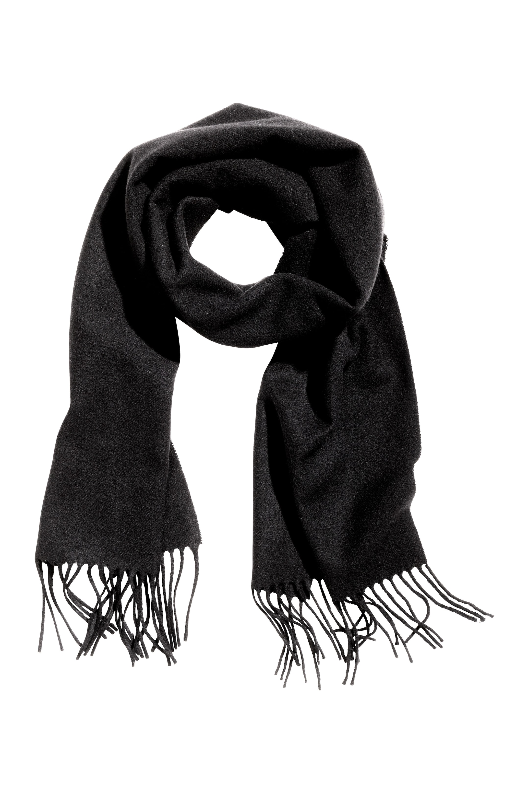 Näytä suurempi kuva: Wool scarf - Tumma harmaameleerattu - MIEHET | H&M FI 1