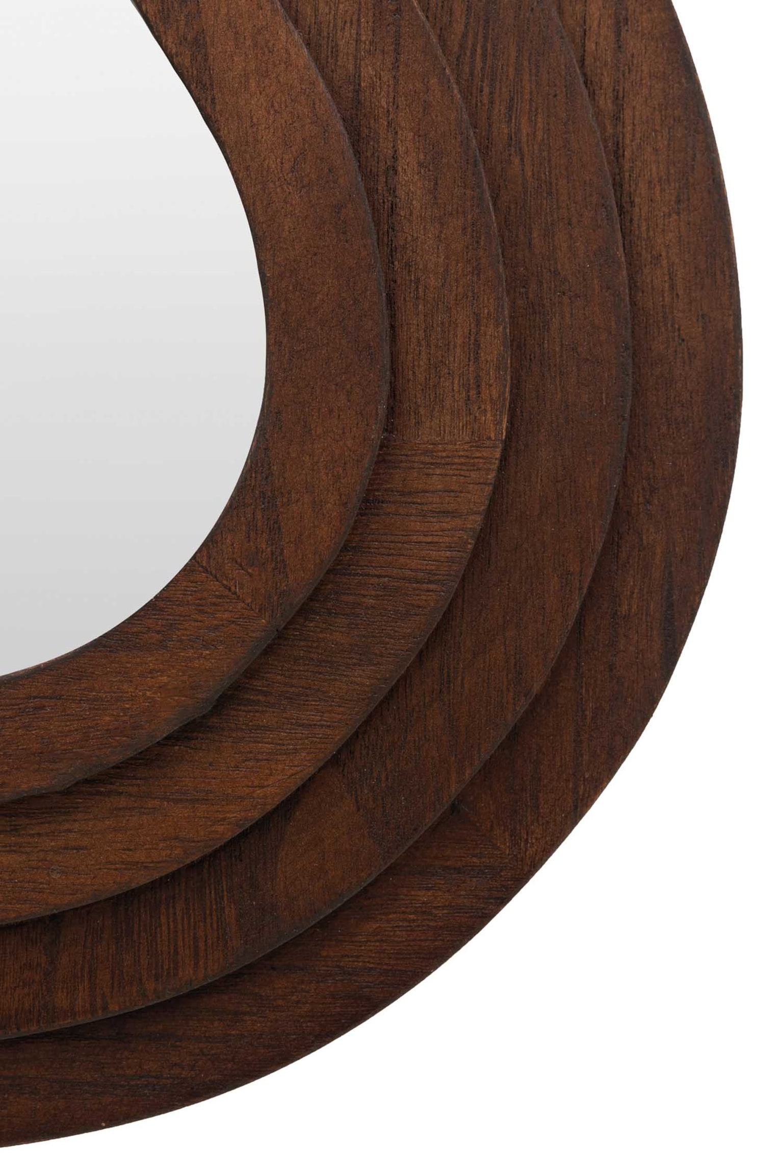 Small Wavy Wooden Mirror-Brown - 8