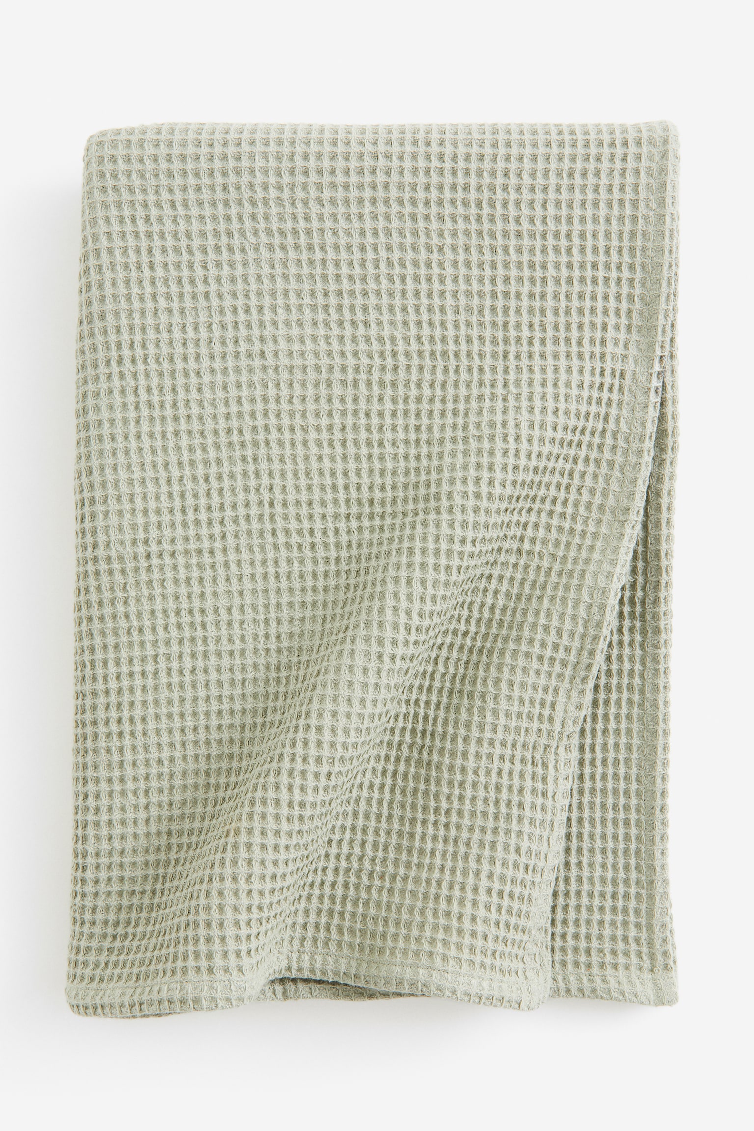 Waffled cotton blanket - Light green