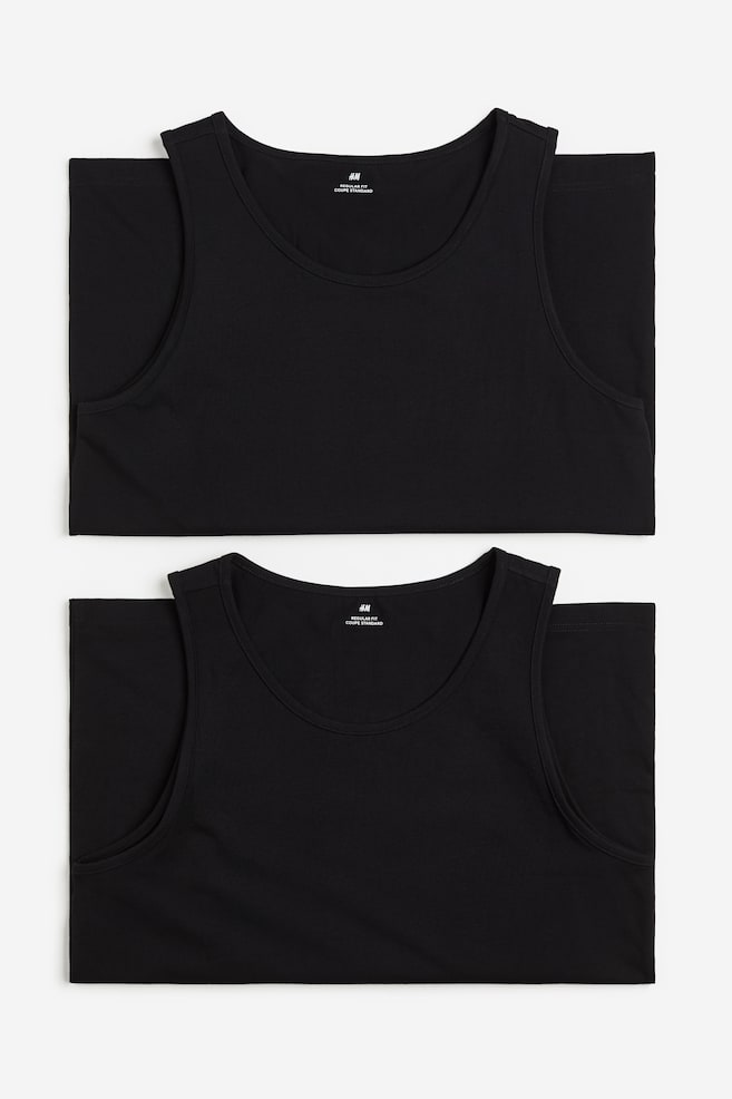 Koszulka Regular Fit 2-pak - Czarny/Biały - 1
