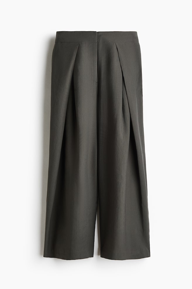 Wrap-Detail Barrel Pants - Dark gray/Burgundy/Black - 1