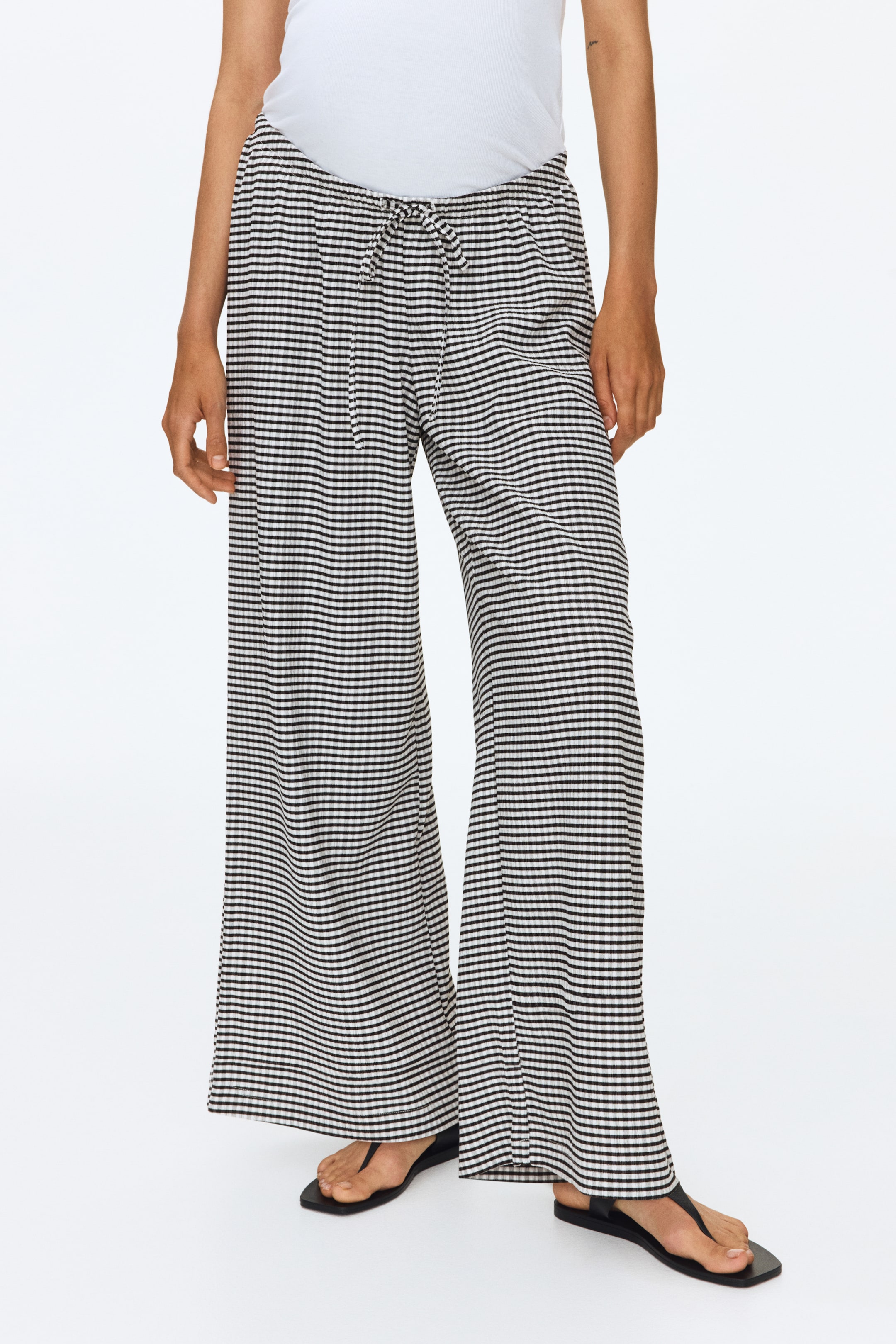 Pantalon texturé MAMA à cordon de serrage