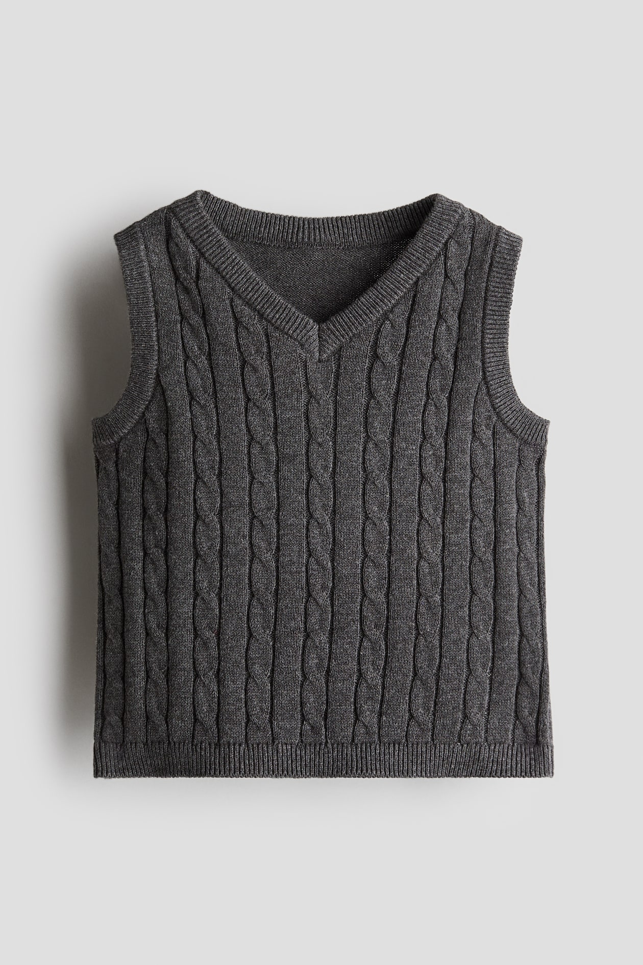 Gray Cable-Knit Sweater Vest for kids | H&M US