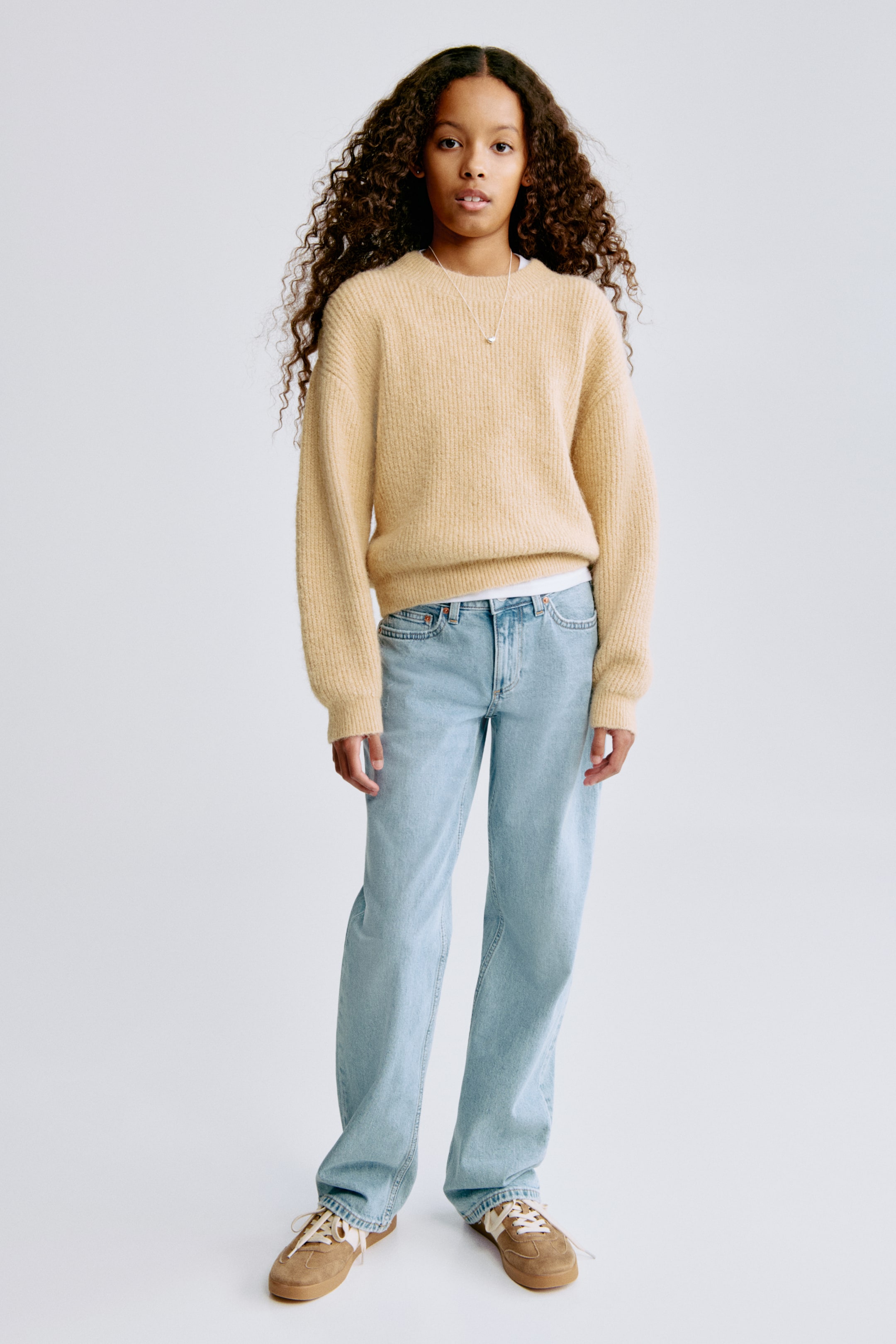 Voir une image plus grande: Chandail en tricot côtelé - Beige - ENFANT | H&M CA 1