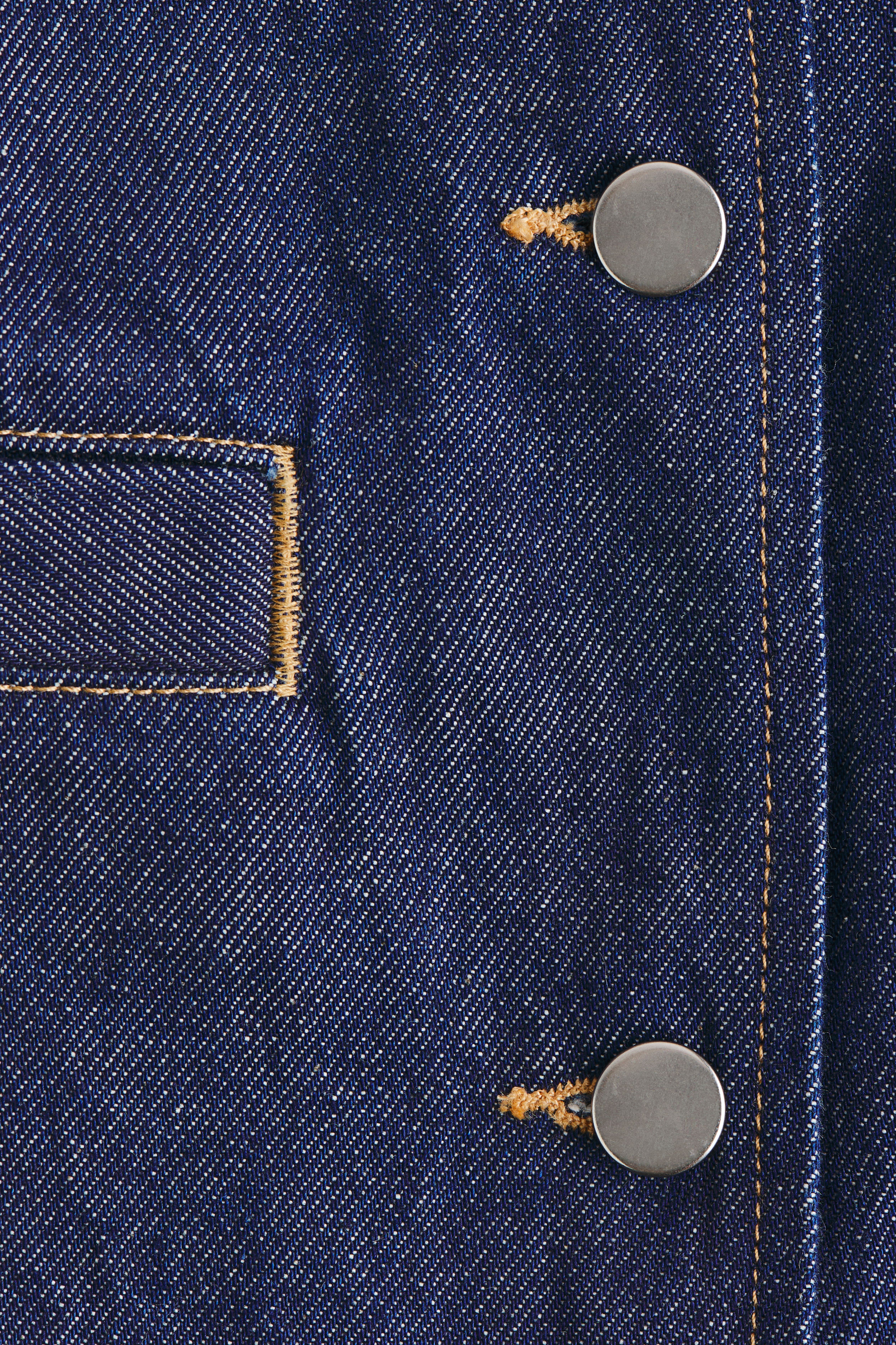 Collarless Denim Jacket