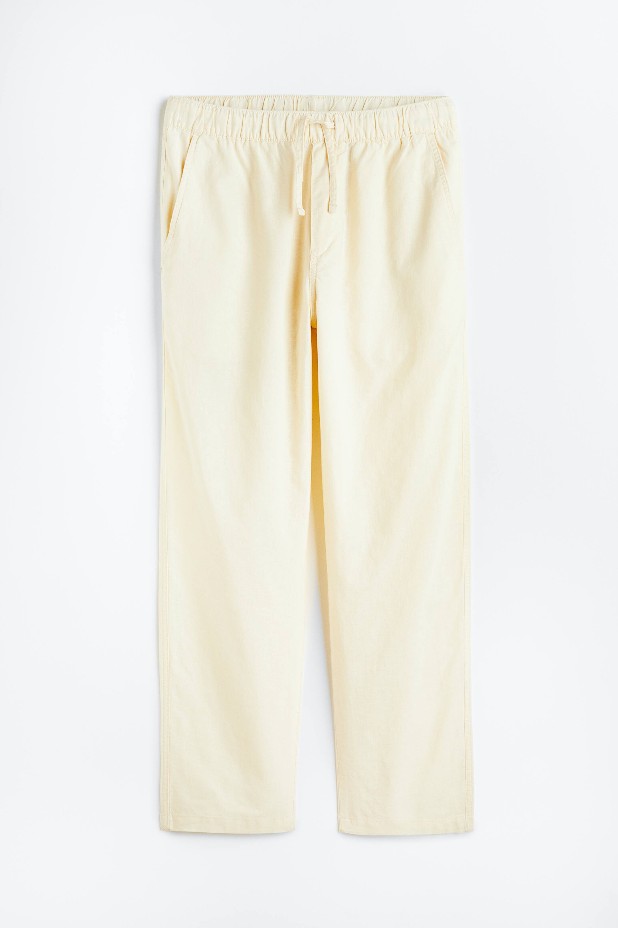 View larger image: Loose Fit Linen-blend Pants - Cream - Men | H&M PH 1