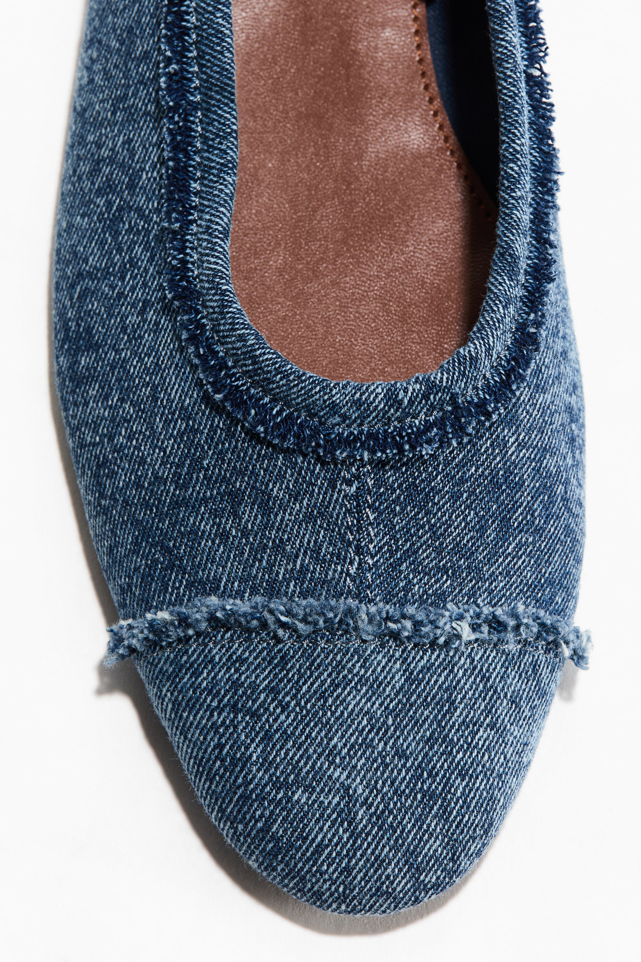 Frayed Cotton Ballet Flats