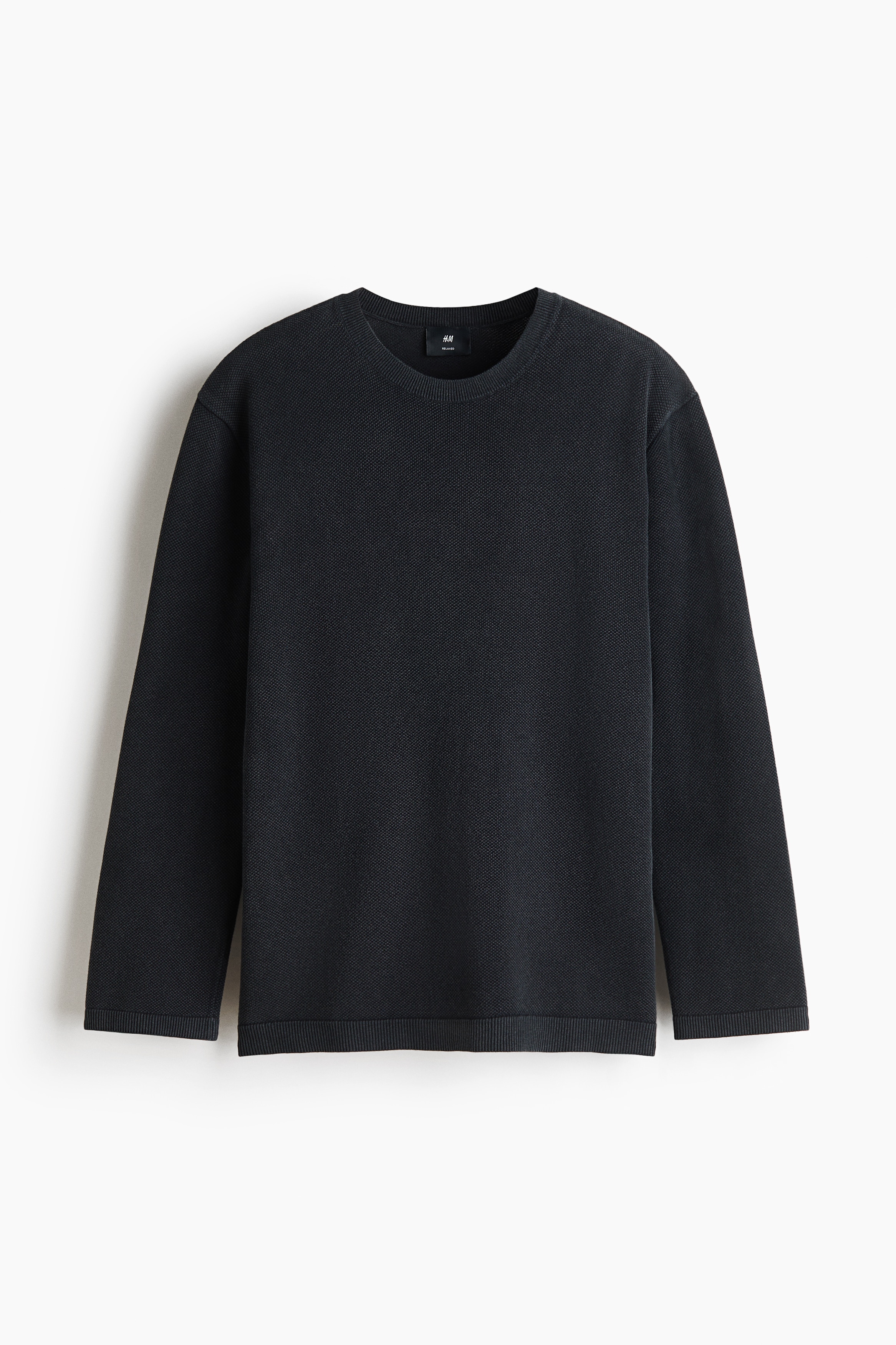 Relaxed Fit Textured-knit jumper - Black/Dusty brown/Dark brown/Light beige
