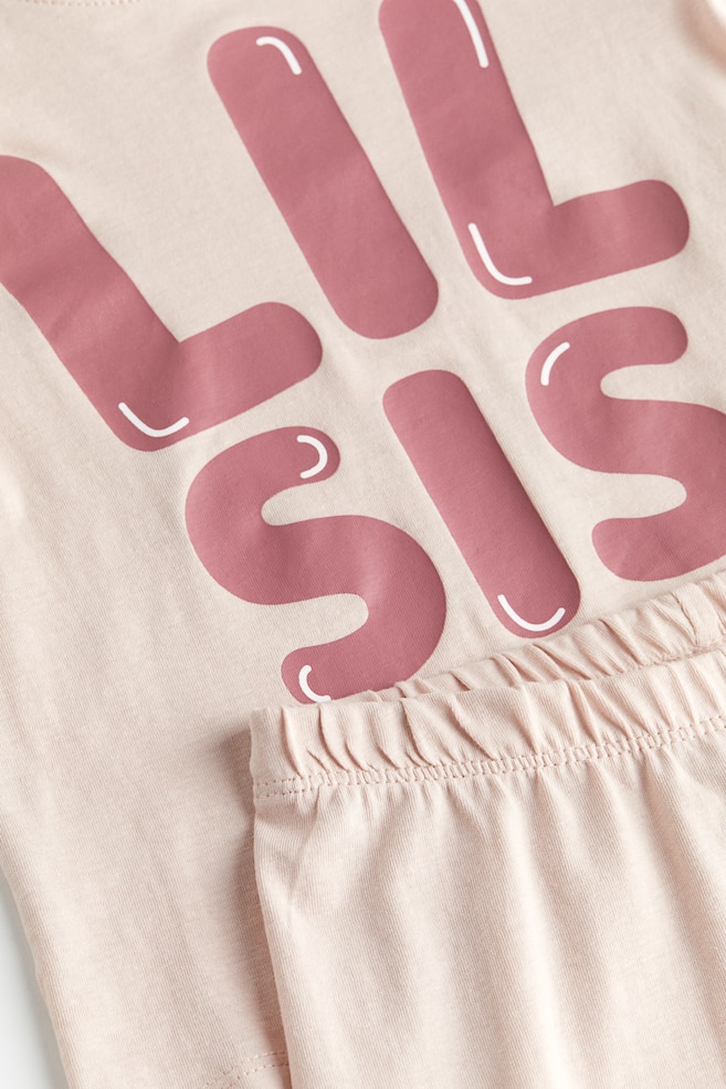 Cotton sibling pyjamas - Light pink/Lil Sis/Light beige/Lil Sis/Dark pink/Big Sis - 2