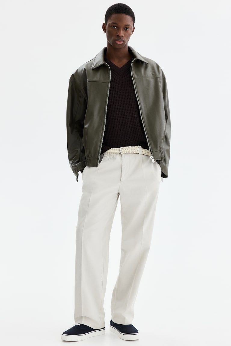 Pamučno-liocelne elegantne pantalone Relaxed Fit