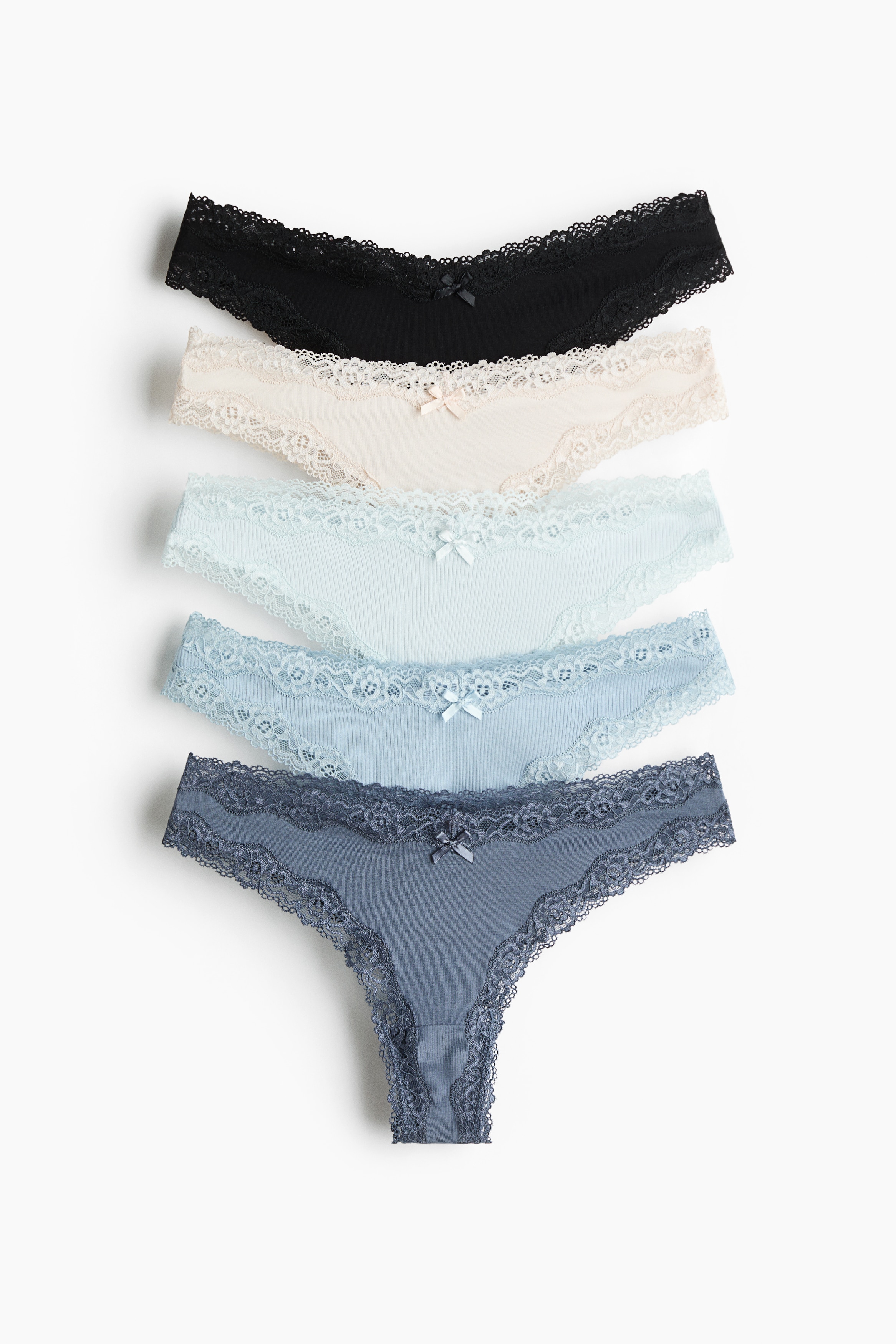 5-pack Cotton and Lace Brazilian Briefs from H&M - $23.99