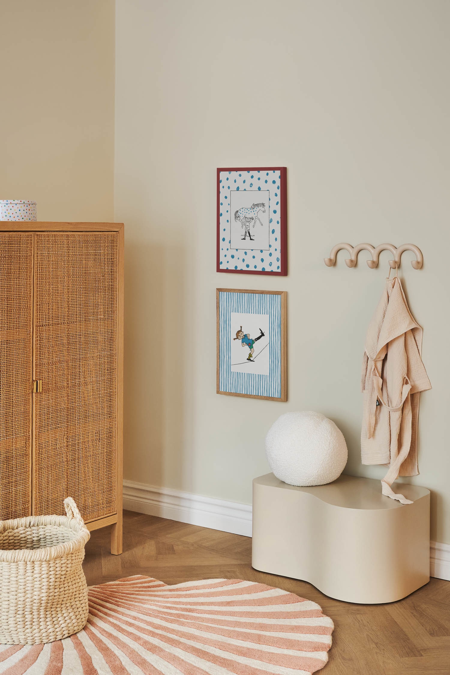 Pippi Blue Stripes Poster - Blue