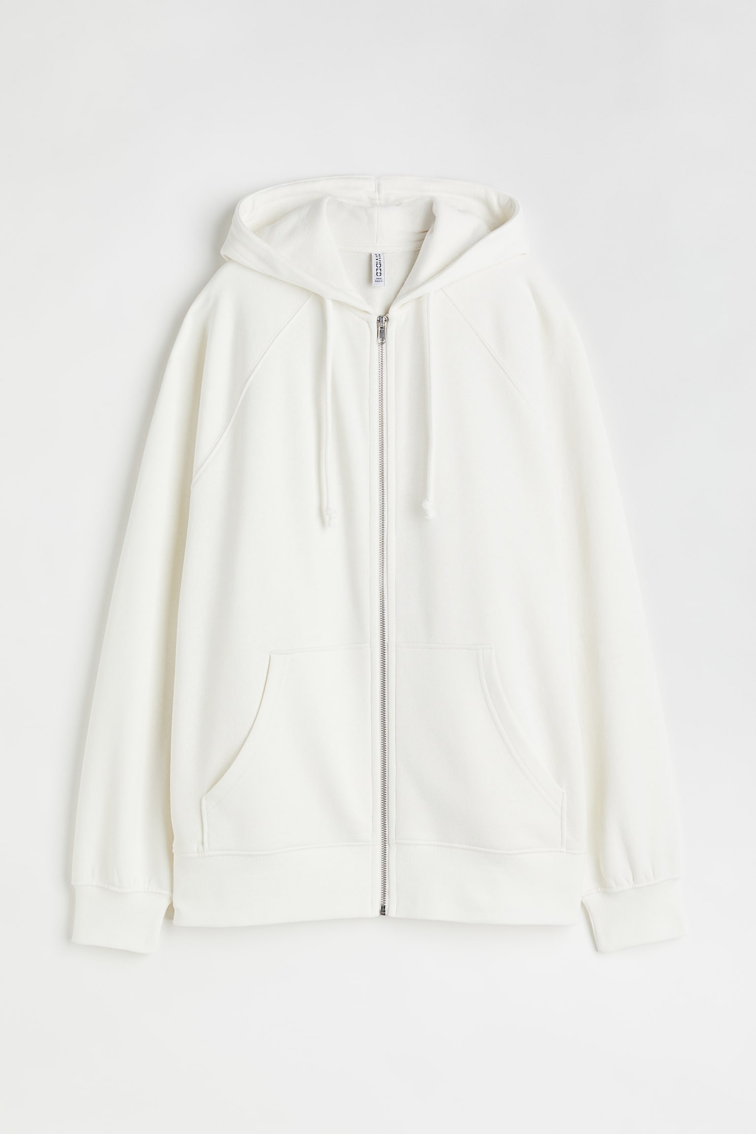 Oversized zip-through hoodie - White