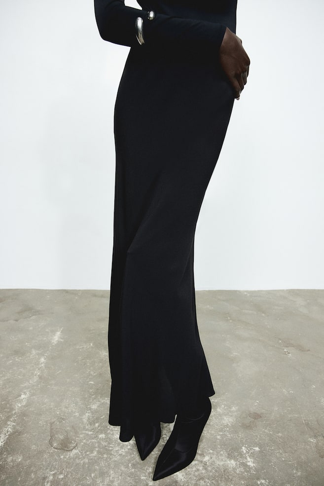 Viscose crêpe skirt - Black/Light beige/Leopard print - 5