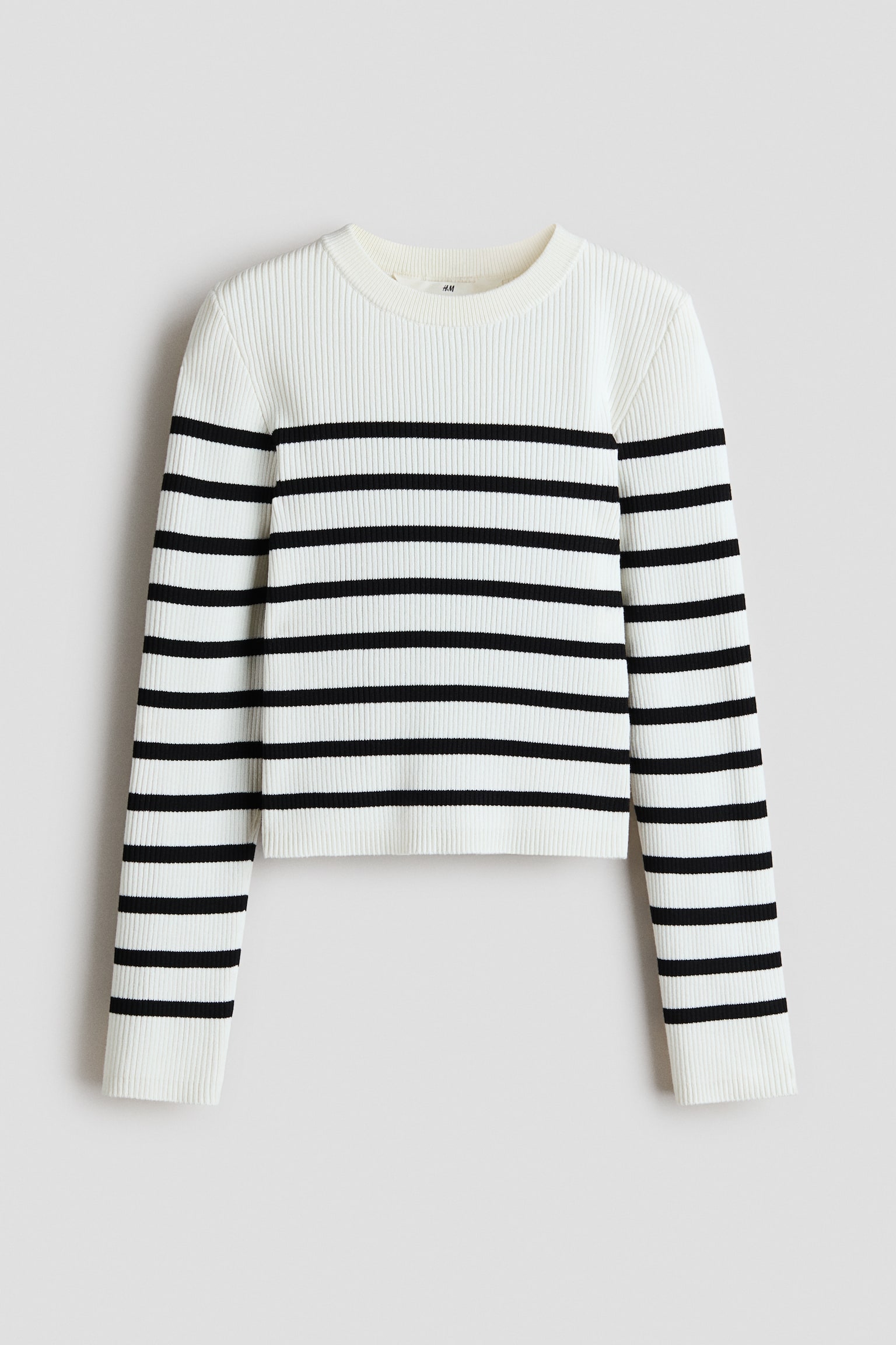 Rib Knit Top - White/Black stripe/Dusty pink/Black - 1