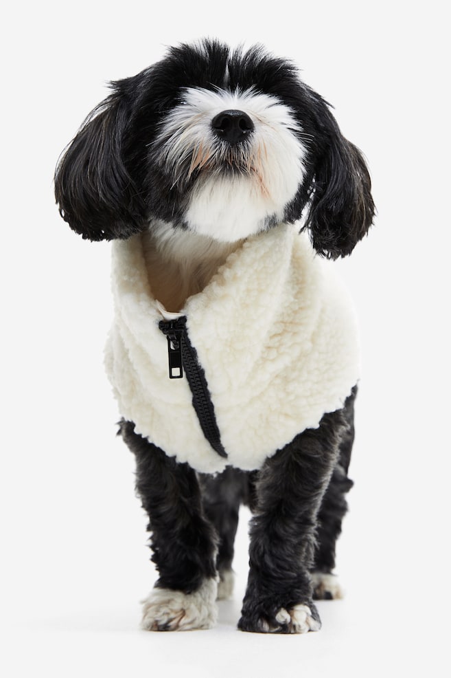 Teddy dog jacket - White/White/Checked - 1