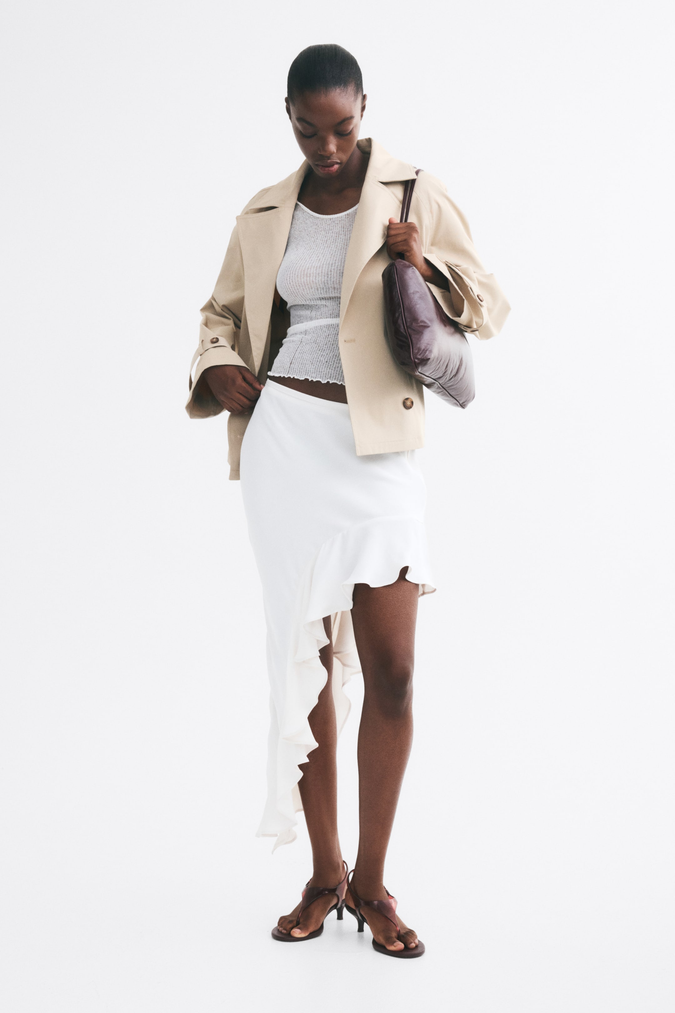 Женские куртки H&M Short Tie-Belt Trench Coat — фото 4