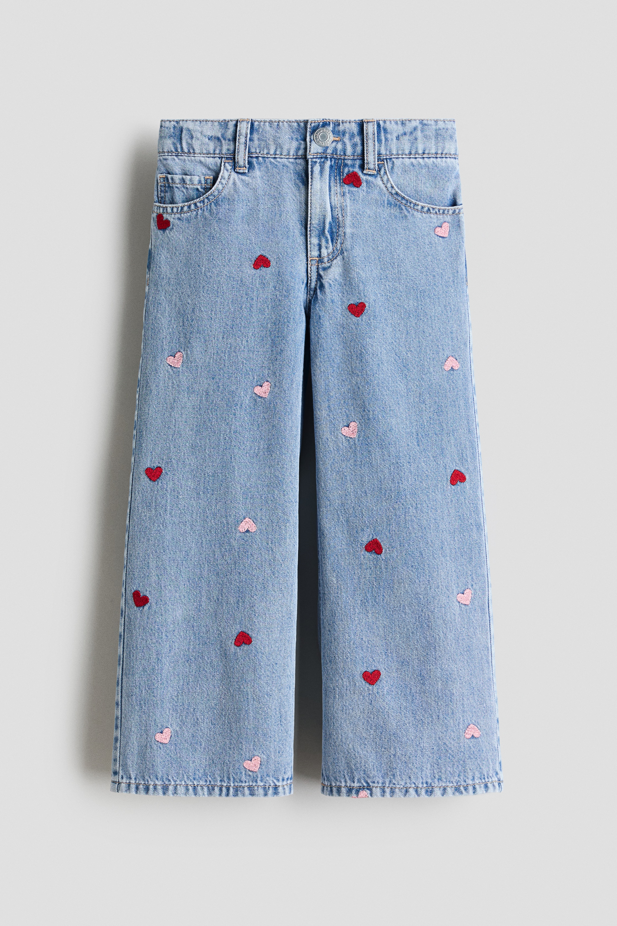 Motif- detail wide leg jeans - Light denim blue/Hearts/Light denim blue/Floral/Denim black/Spotted