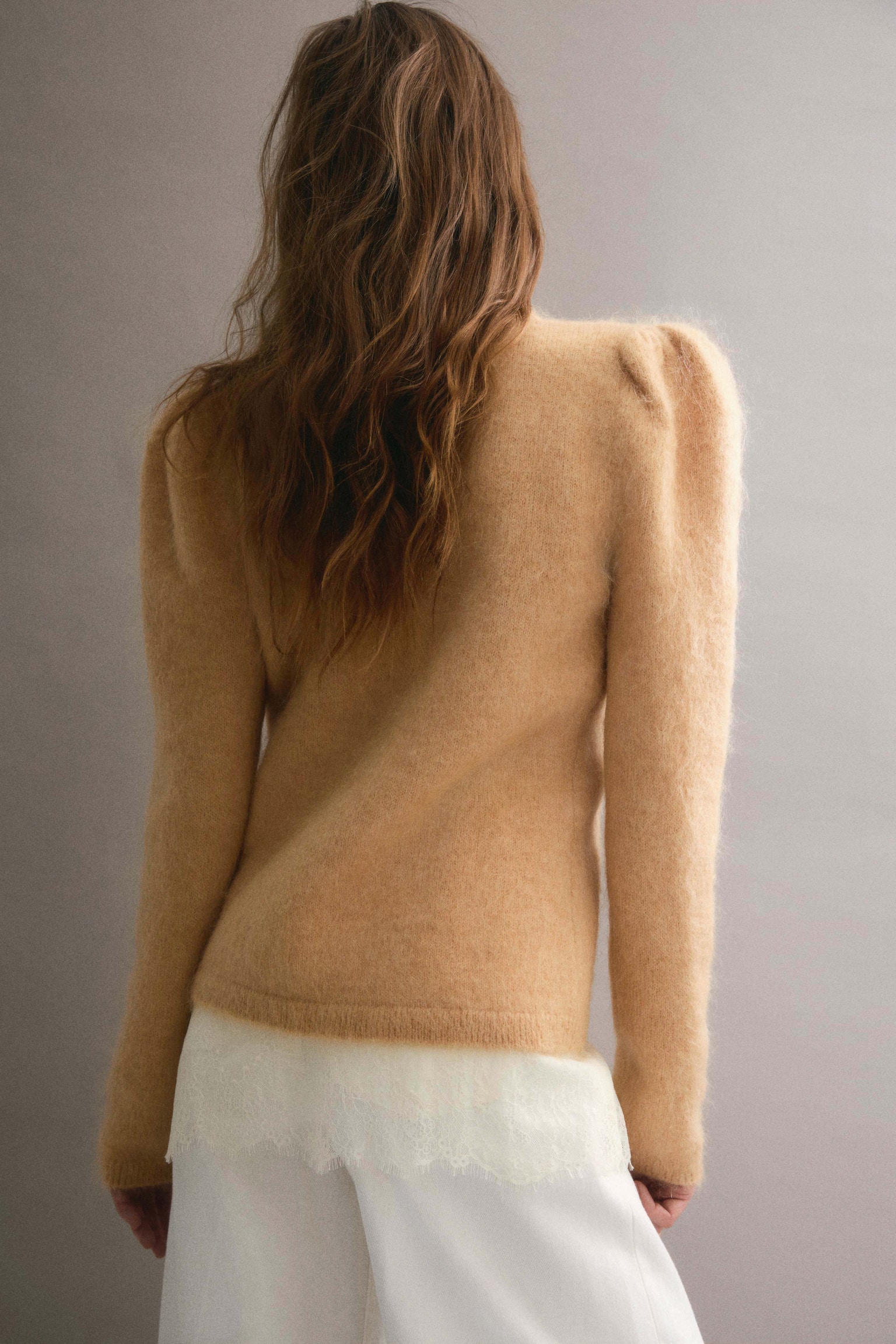 Mohair-blend jumper - Beige - 3