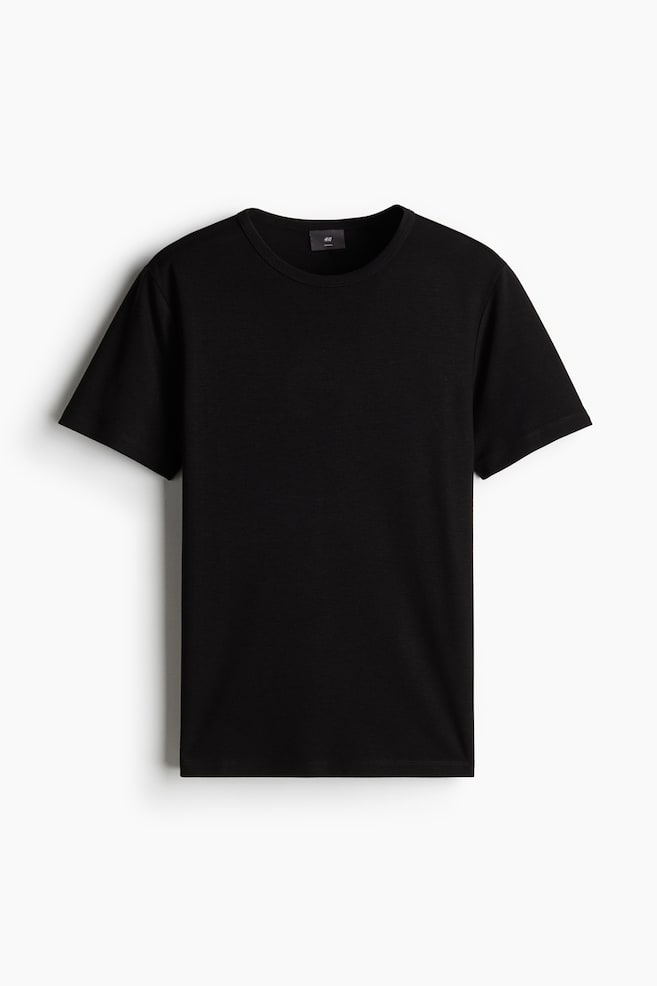 Slim Fit T-shirt - Black/Cream - 1