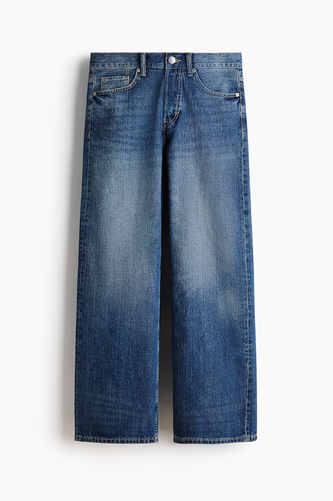 Loose Straight Jeans - Denim blue/Denim blue/Light denim blue/Denim blue/Dark gray/Denim blue/Black - 1