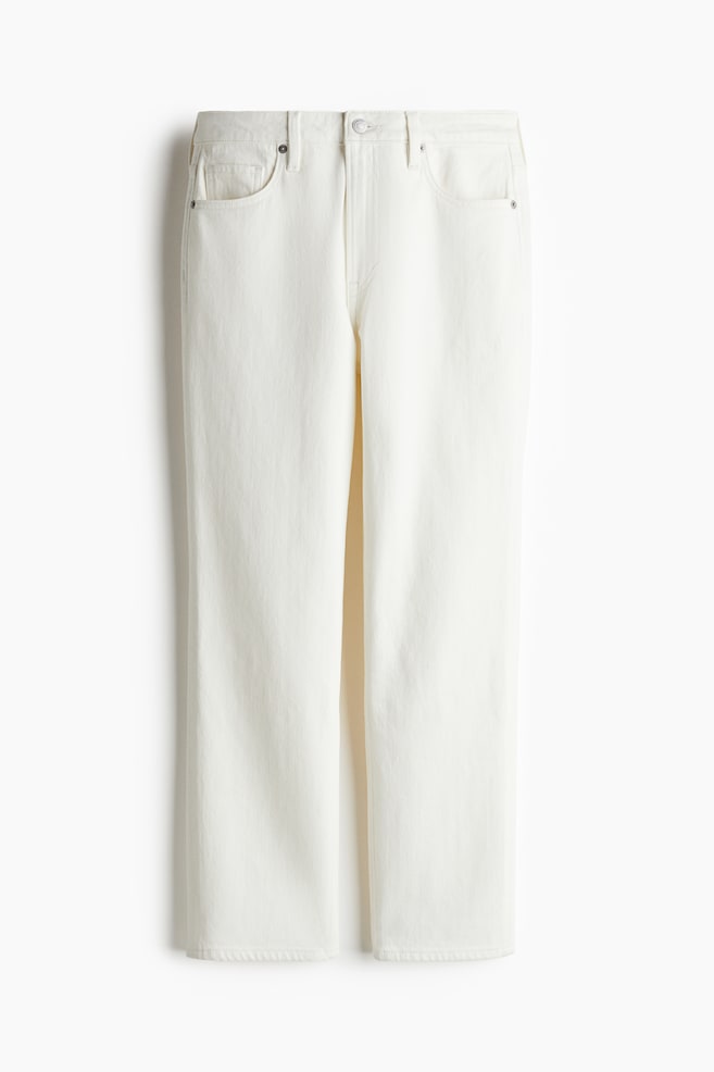 Slim Straight High Ankle Jeans - White - 1