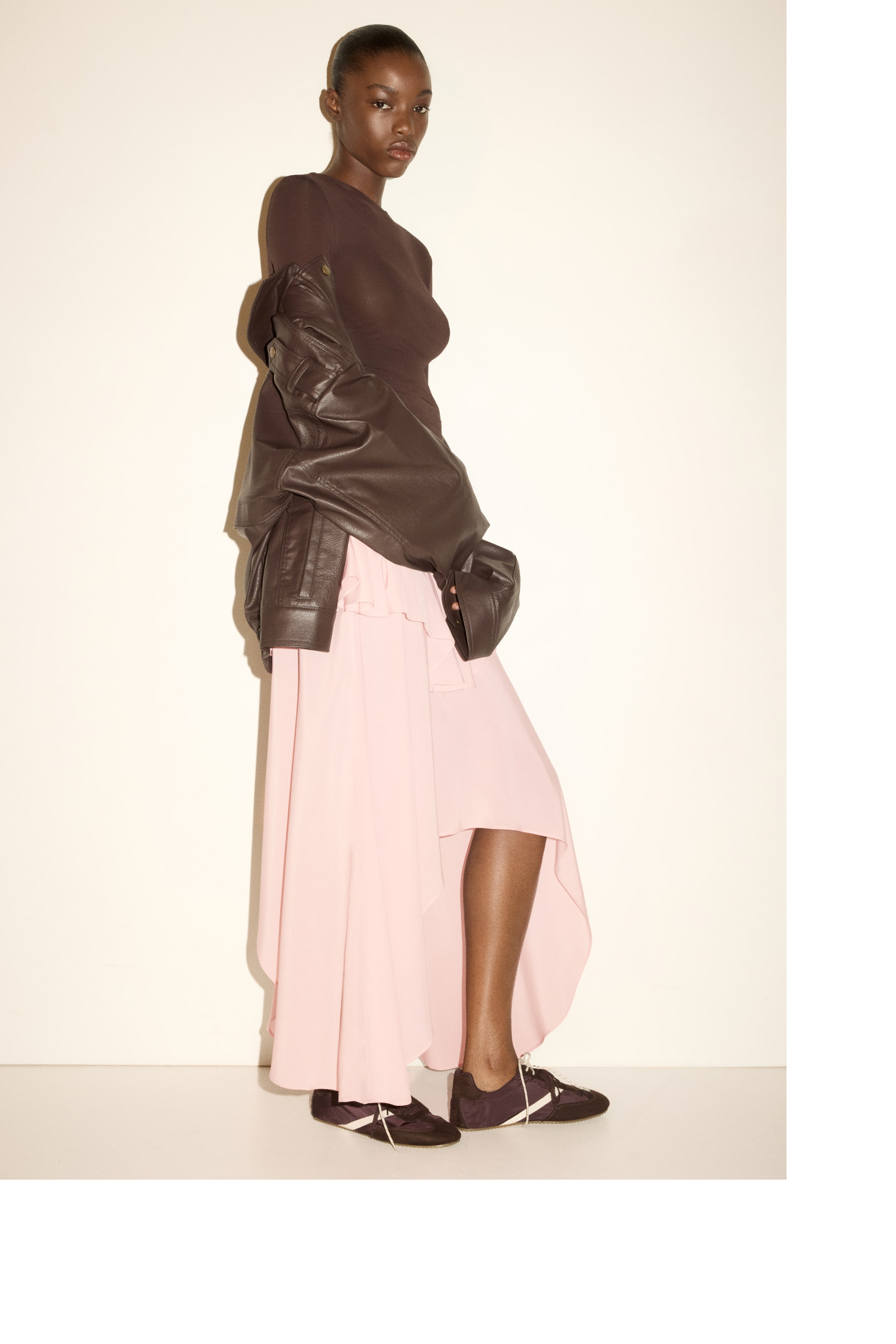 Flounced Viscose-Blend Skirt