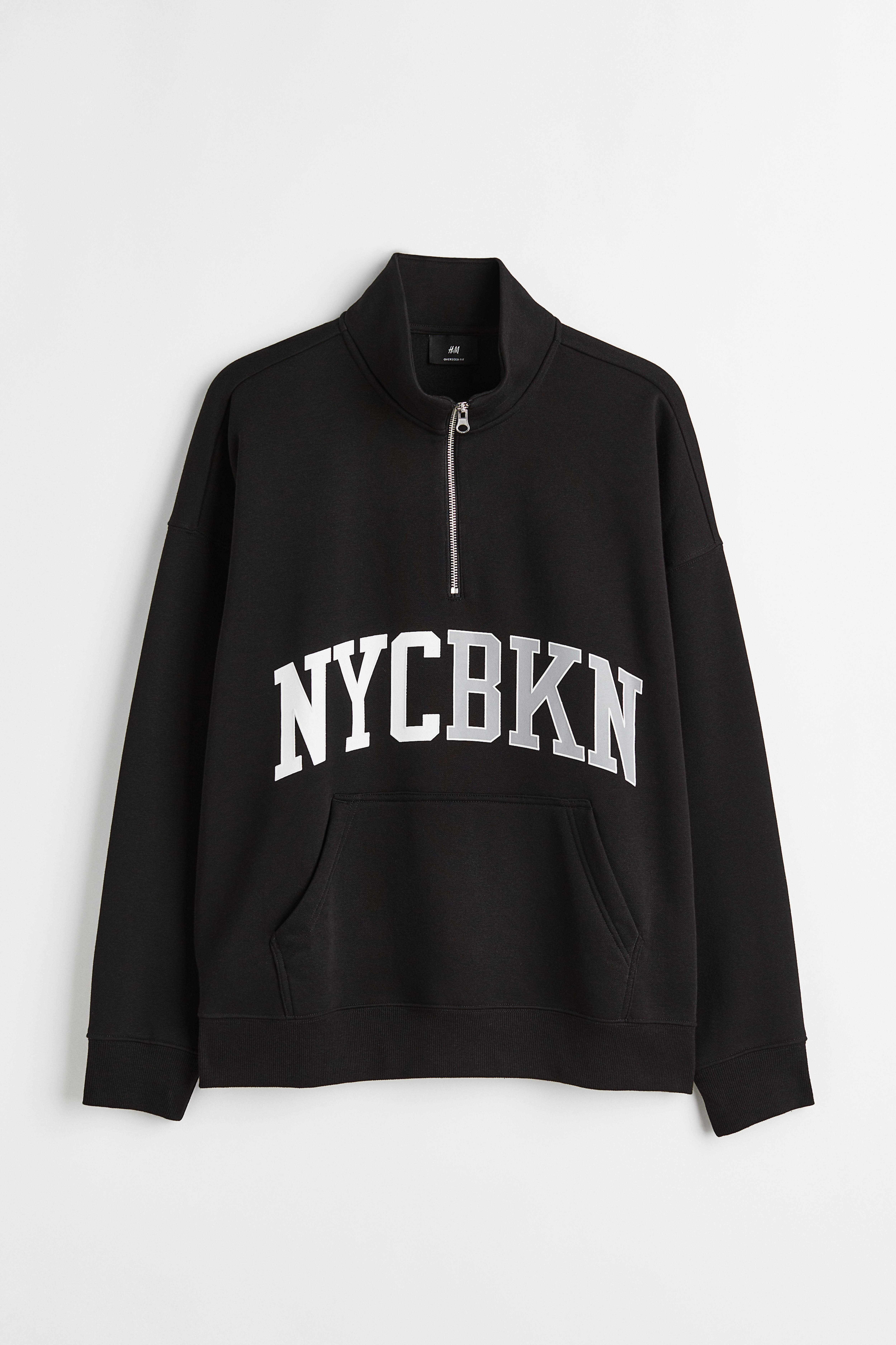 Oversized zip top sweatshirt Black NYCBKN Men H M GB