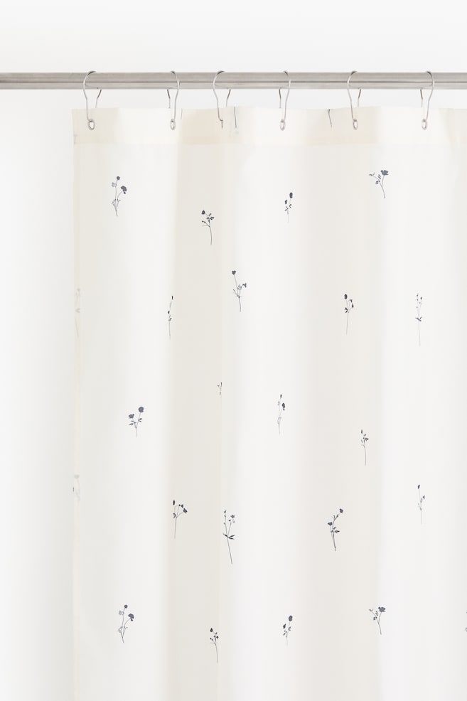 Floral shower curtain - Cream/Floral - 1